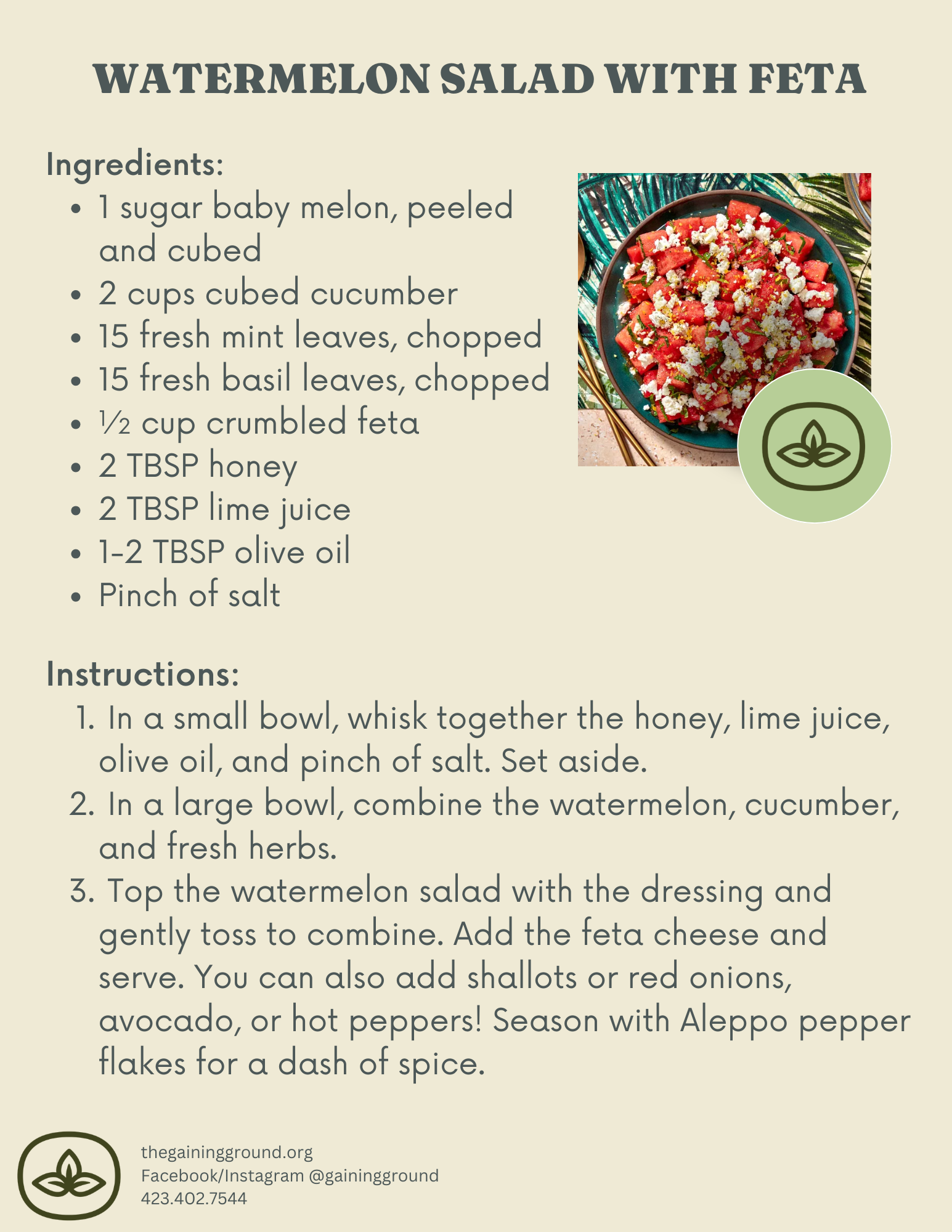 Watermelon Salad with Feta