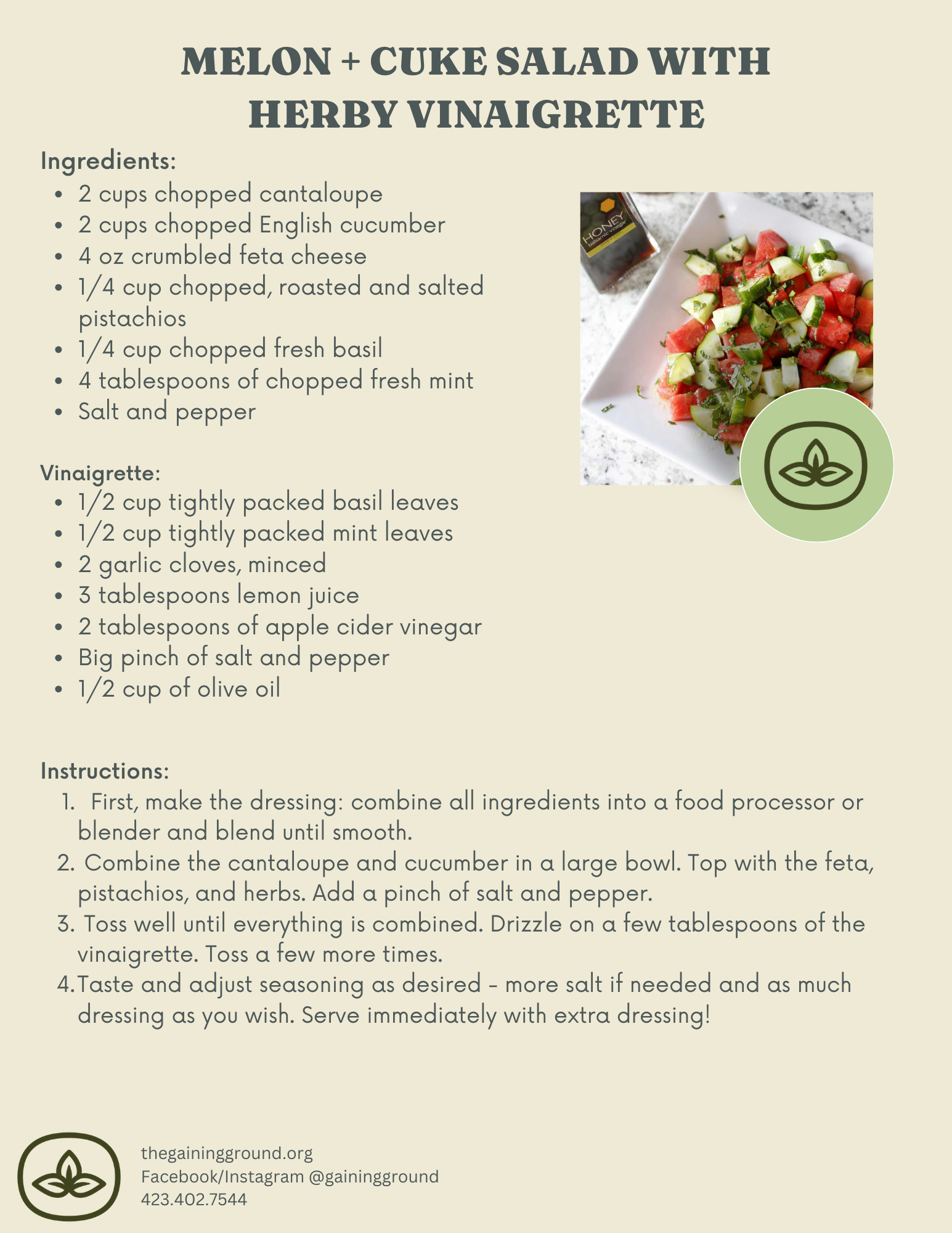 Melon and Cucumber Salad with Herby Vinaigrette