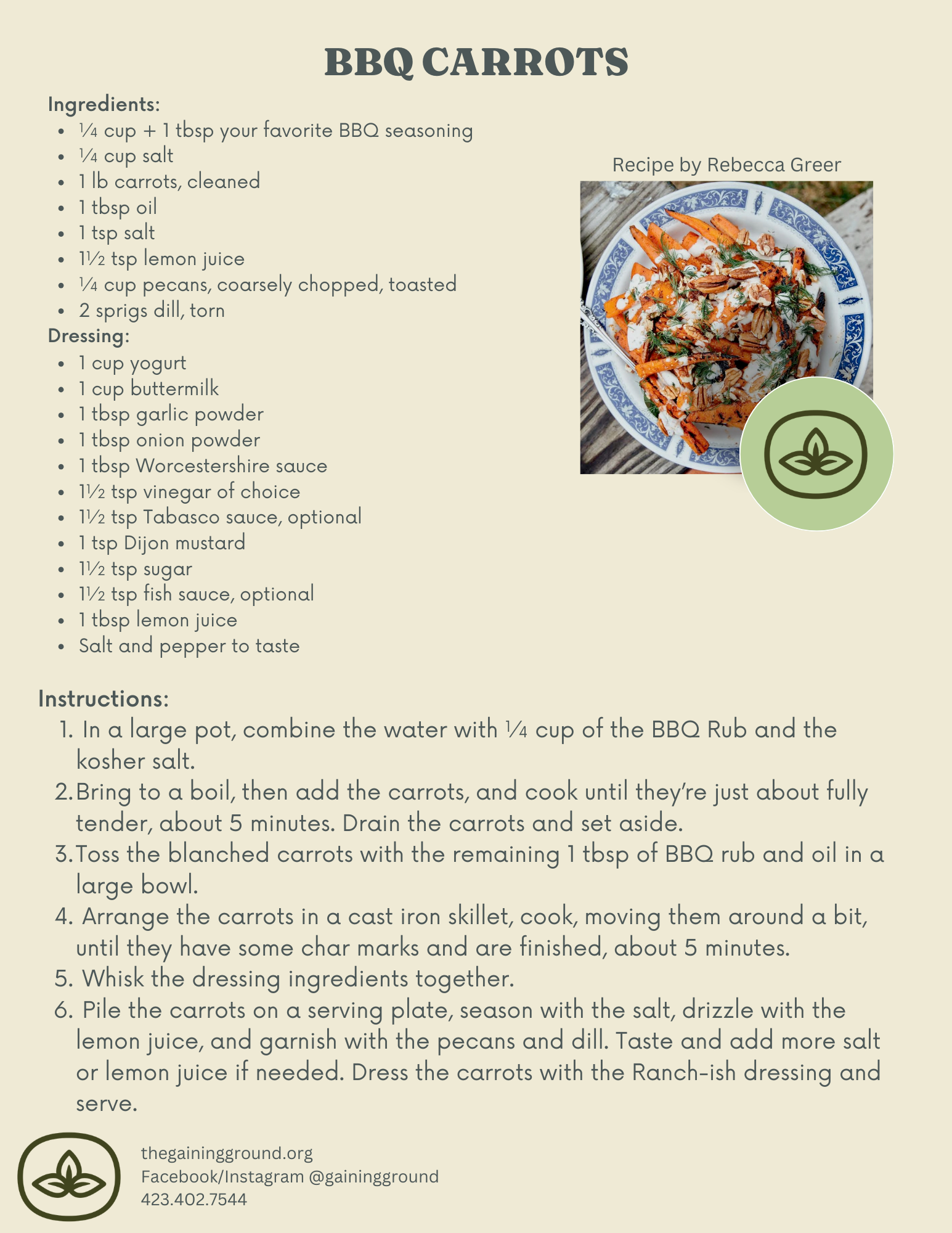 BBQ Carrots with Ranch-ish Dressing