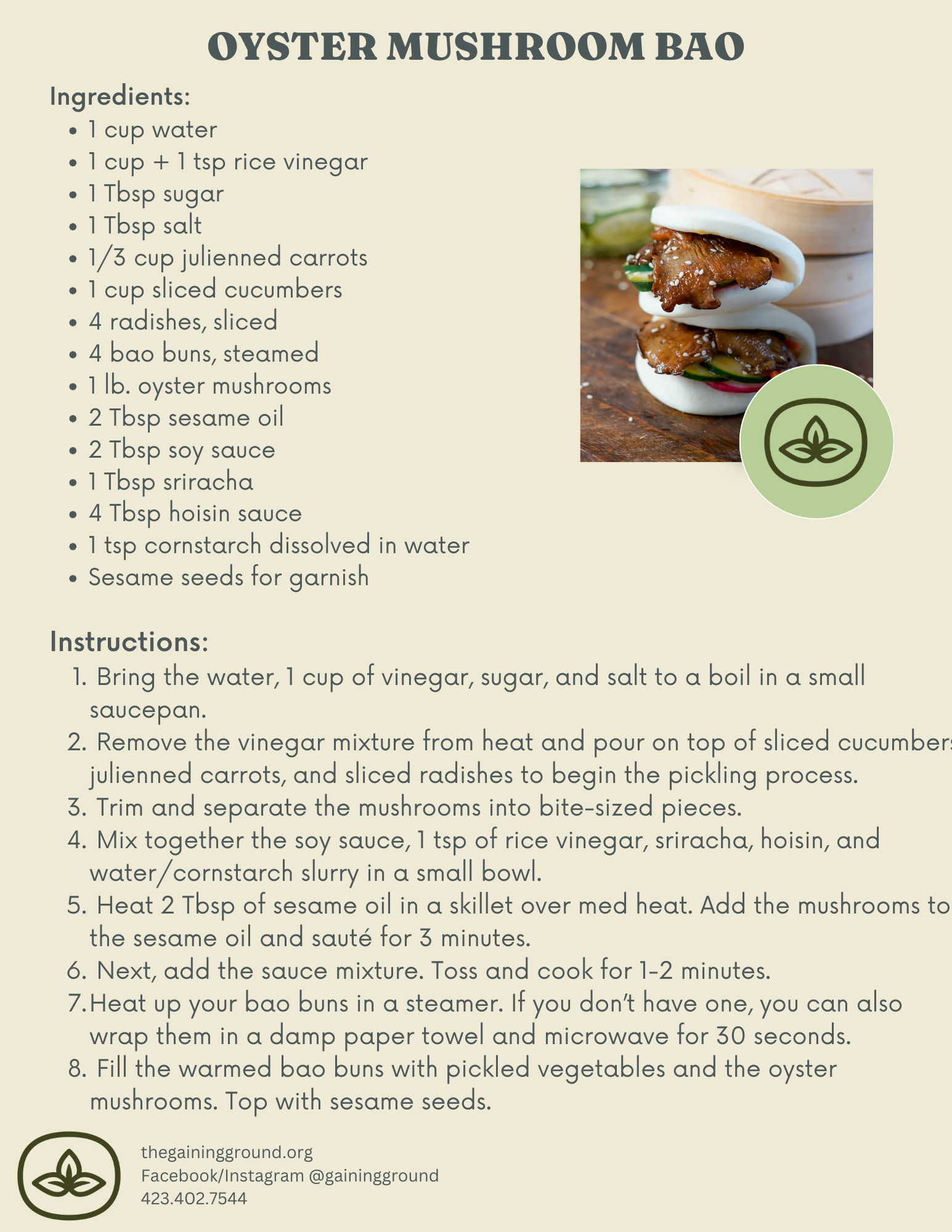 Oyster Mushroom Bao