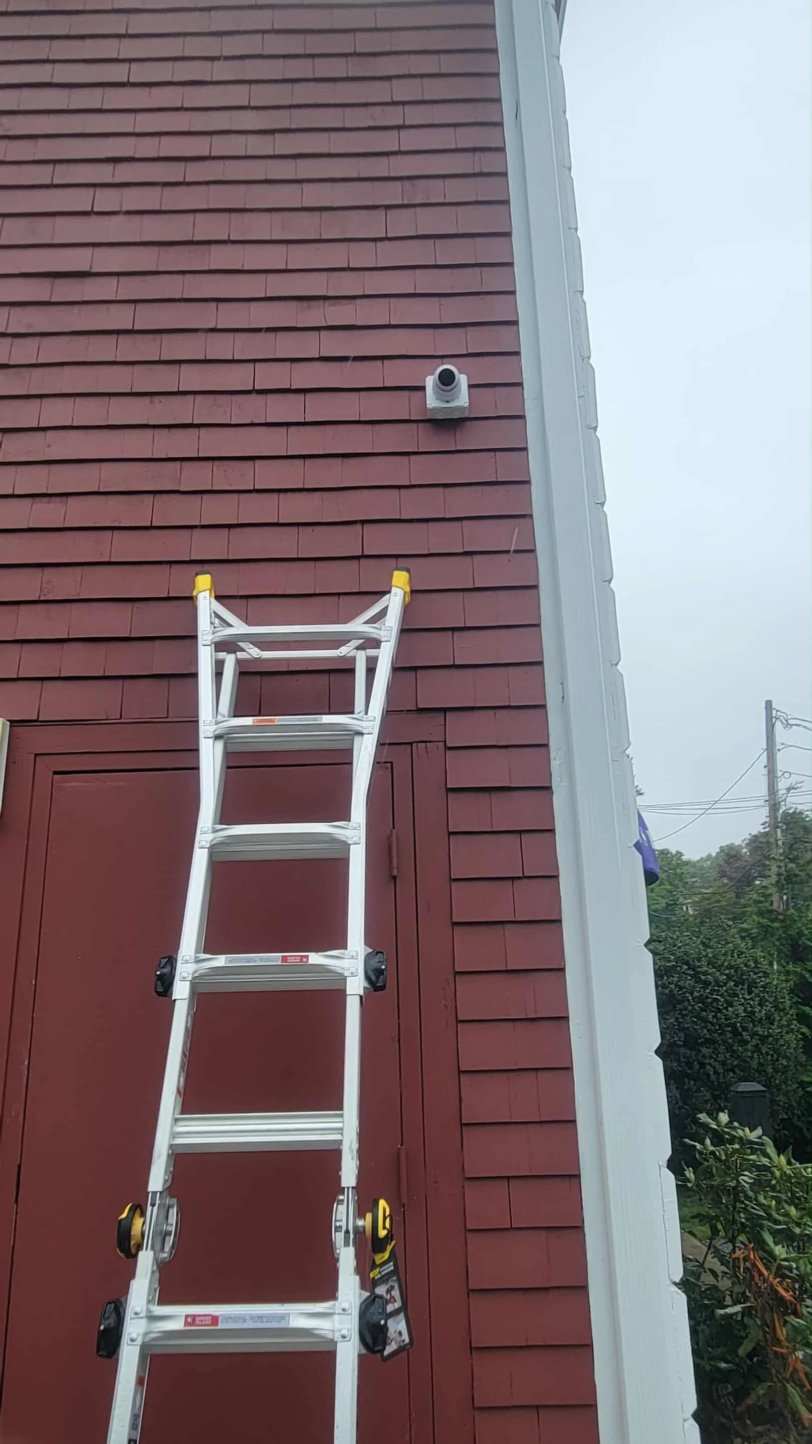 Security camera installed on the back side of a health business in newton ma