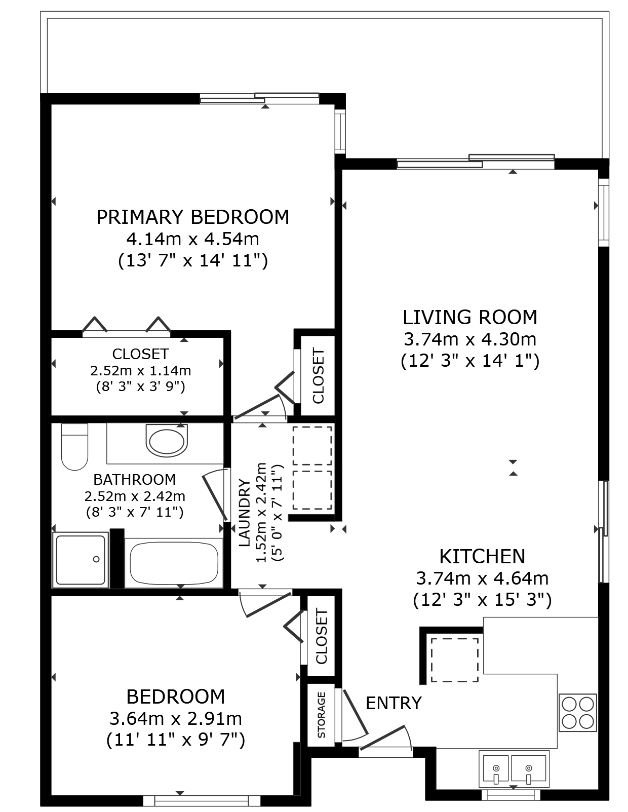 An outdoor courtyard with concrete pathways, wooden stairs, and balconies, surrounded by plants and small trees.