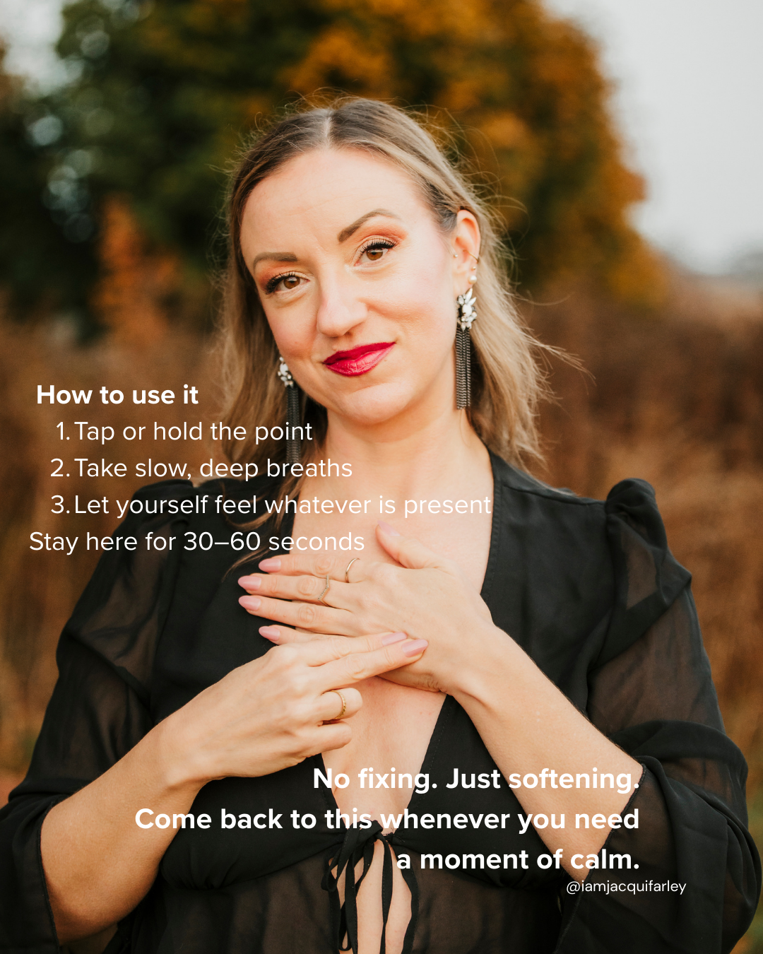 A person using Emotion Freedom Technique (tapping) for stress relief, The Gamut Point