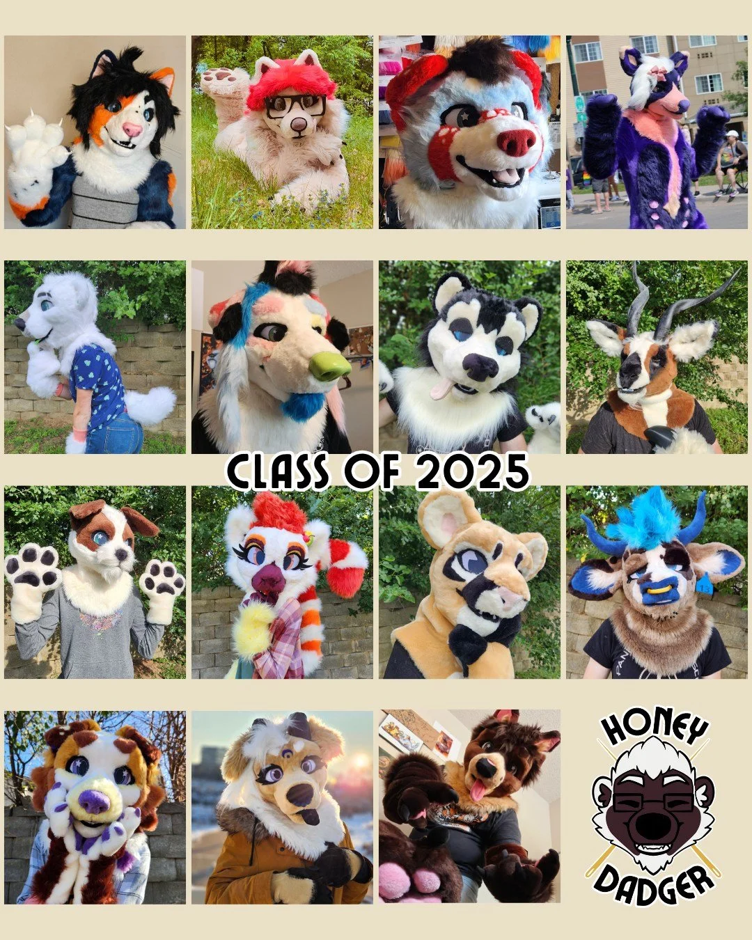 And here they are: 

✨️The Honey Dadger Class of 2025!✨️

Thanks for making this year so wonderful, everyone. Stay tuned for more in 2026 ❤️🦡 

#fursuit #furry #honeydadger