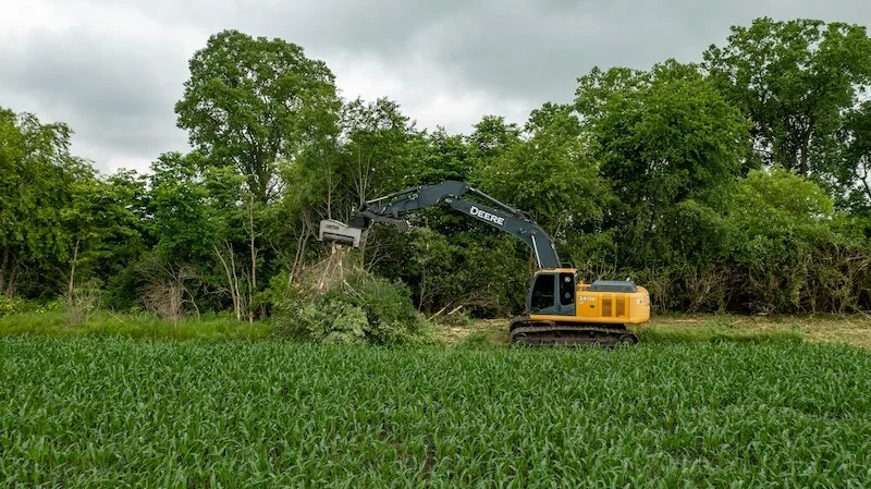 Machinery clearing land in Round Rock, TX