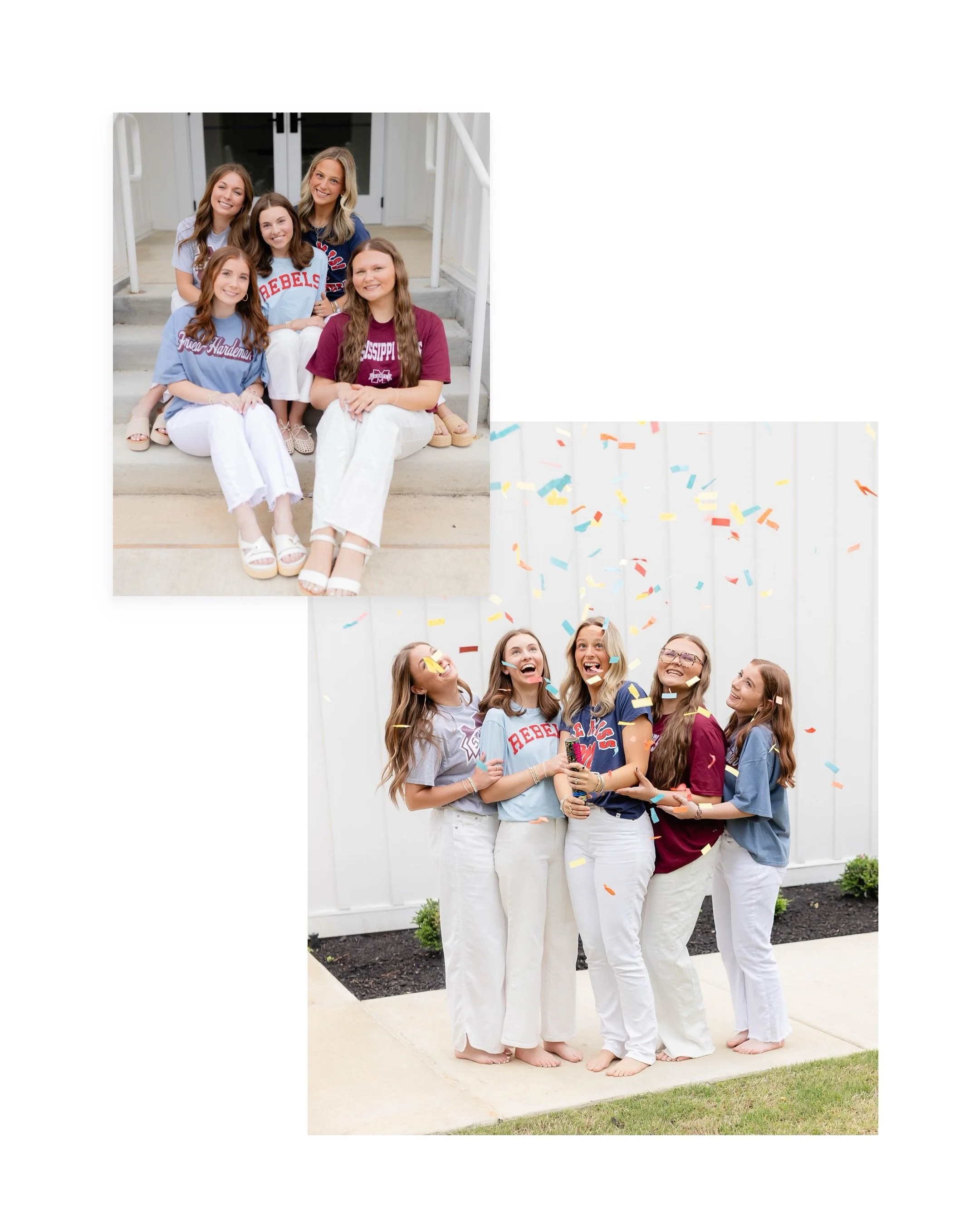 This is just the sweetest group of girls🤩 I am SO excited for them and know they will have the best time in college! Reminder: It&rsquo;s ALWAYS a good idea to get your friends together for pictures! DM me to talk about ideas for your next session!?