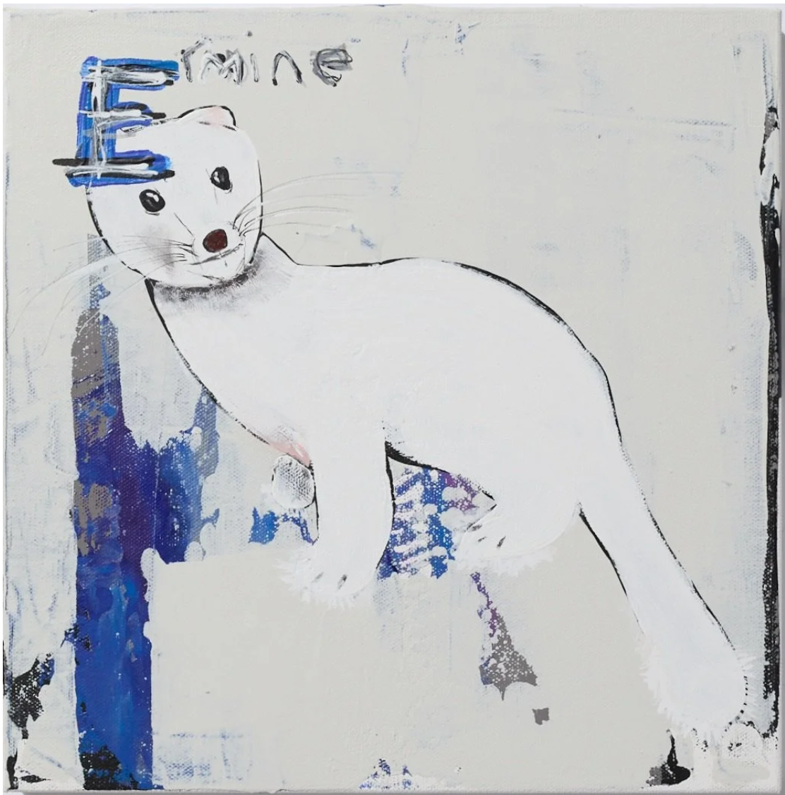 Initials Series... "E" Ermine 12"X12"  $300 ***SOLD***