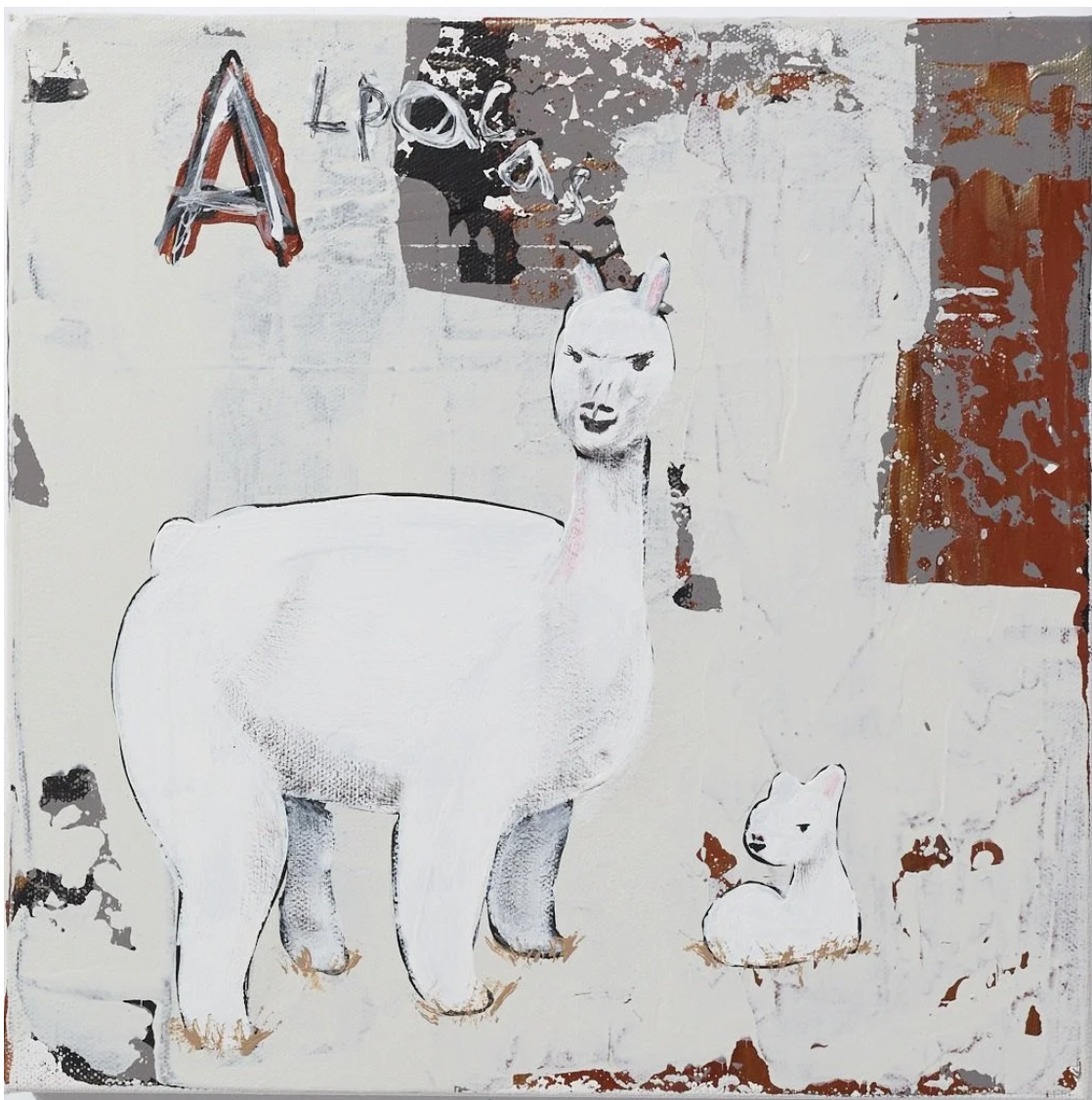 Initials Series... "A" Alpaca 12"X12"  $300 ***SOLD***