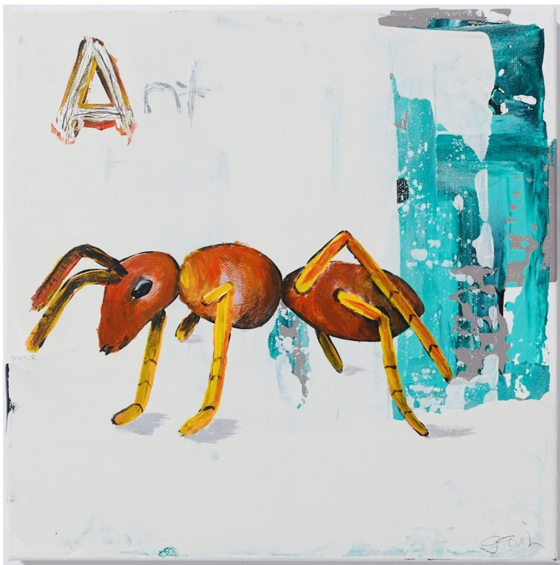 Initials Series... "A" Ant 12"X12"  $300 ***SOLD***