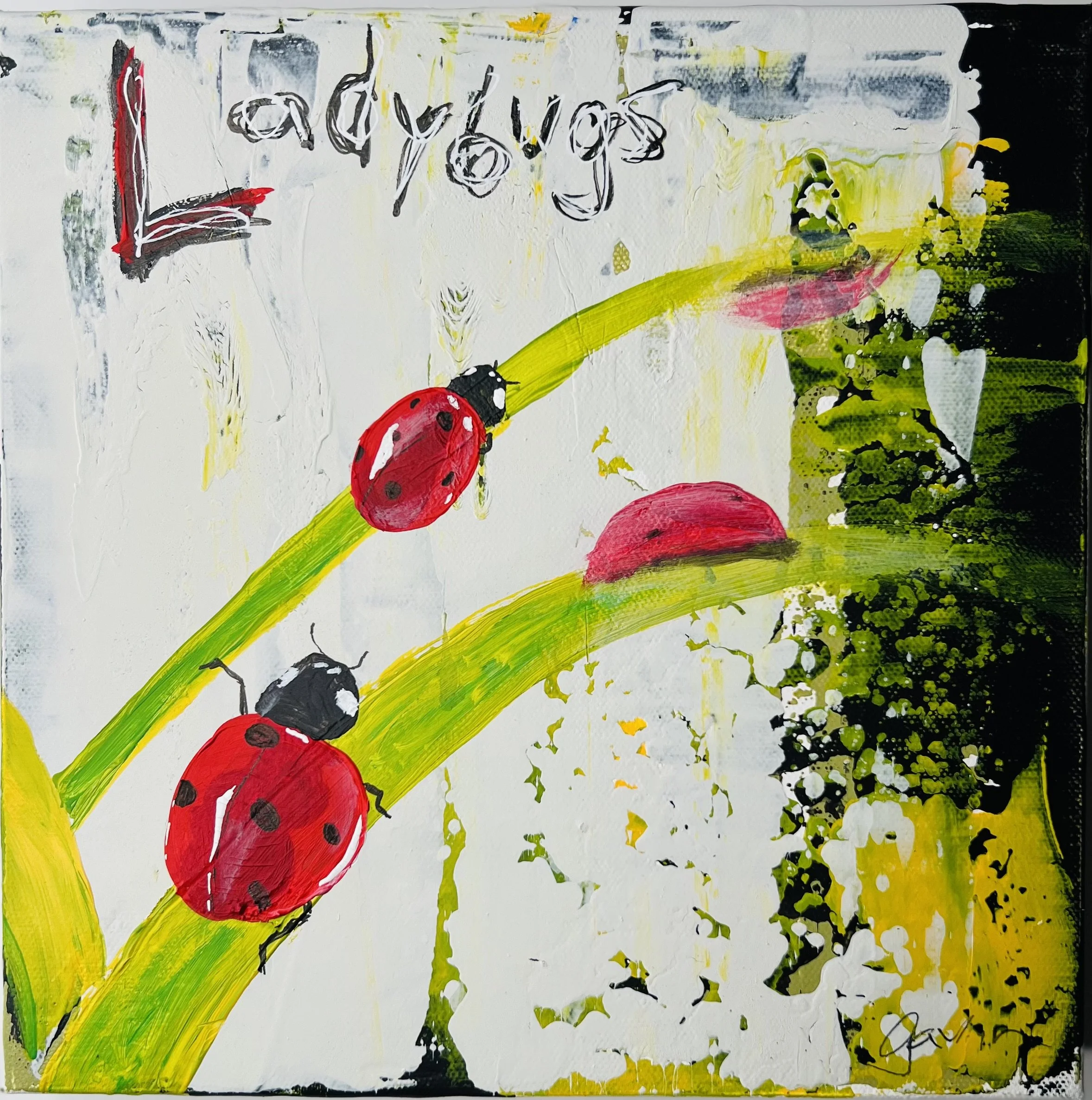 Initials Series... "L" Ladybugs 10"X10"  $300 