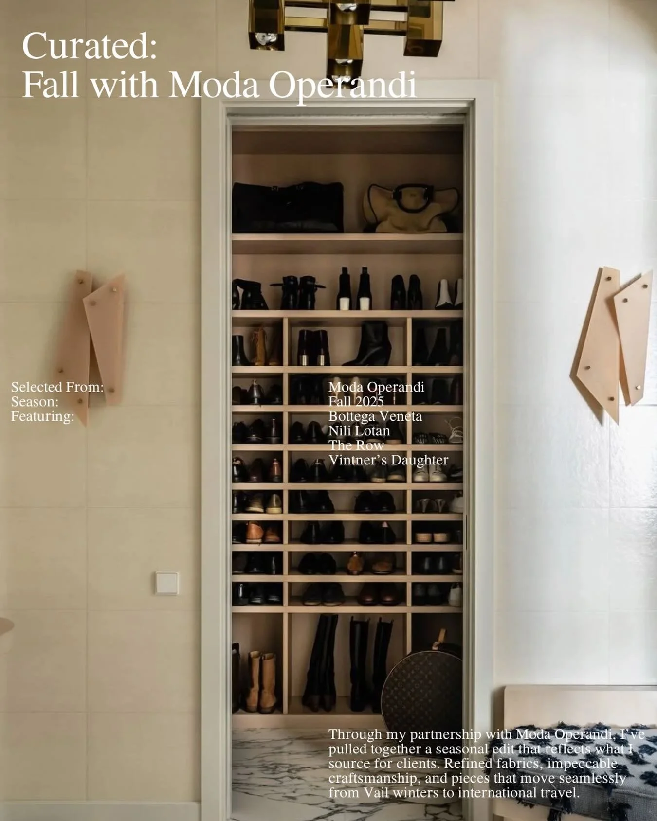 Through my partnership with Moda Operandi, I&rsquo;ve pulled together a seasonal edit that reflects what I source for clients. Refined fabrics, impeccable craftsmanship, and pieces that move seamlessly from Vail winters to international travel.