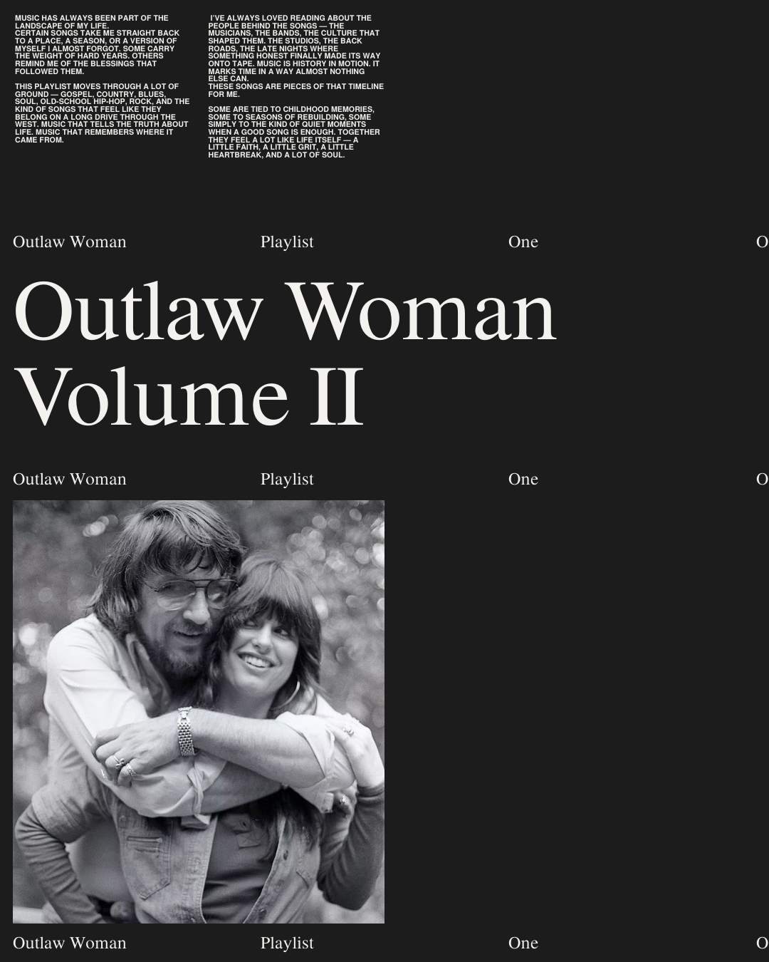 Outlaw Woman Playlist: Volume I