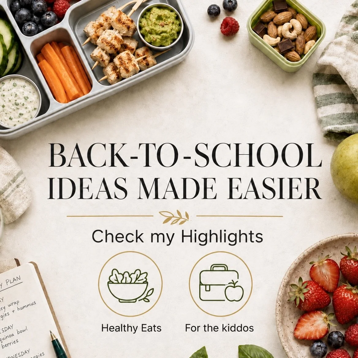 Back-to-school meals and routines feeling a little overwhelming?

Check out my &ldquo;Healthy Eats&rdquo; and &ldquo;For the kiddos&rdquo; Highlights for practical ideas, tips and simple tricks to help make busy school days feel a little easier.

Sav
