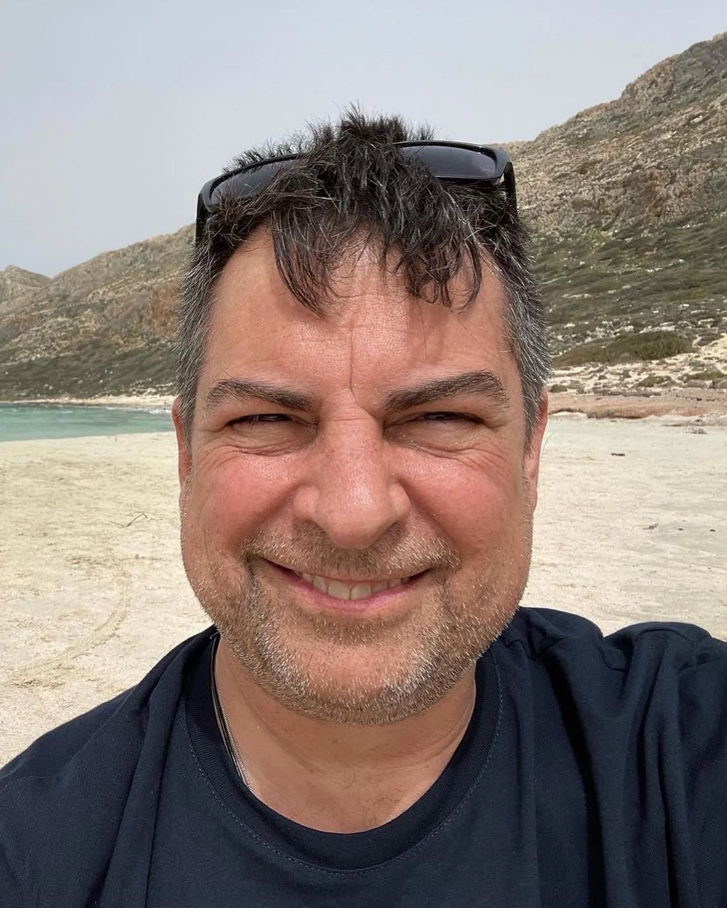 James O'Grady of HealHistory.com on Balos beech on the island of Crete in Greece. April 20222.