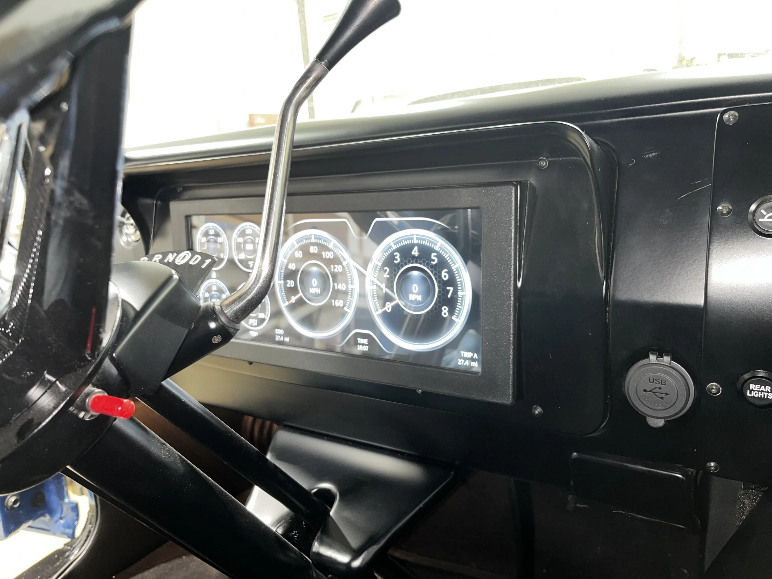 3d printed gauge bezel installed