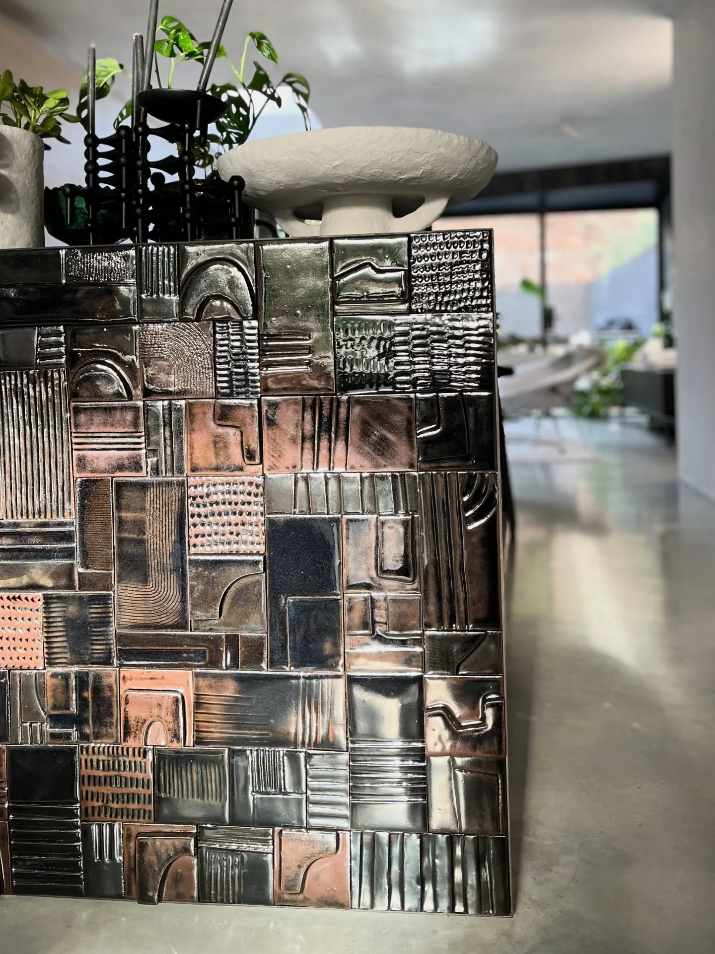 A finished piece . . . 

So good to see this commission piece in its home - where it was made for. 

Rachel - owner of @basha_franklin 
A London based interior and architecture company, commissioned this piece for her home - two panels of handmade ti