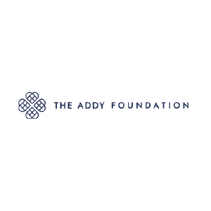 Logo of The Addy Foundation featuring a stylized heart-shaped design with interconnected lines and the foundation's name beside it.