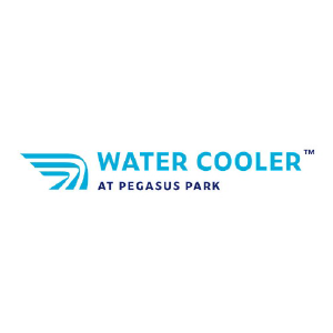 Water Cooler at Pegasus Park logo with blue and white design