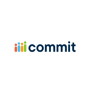 The Commit logo with colorful abstract human figures and the word 'commit' in lowercase blue letters.
