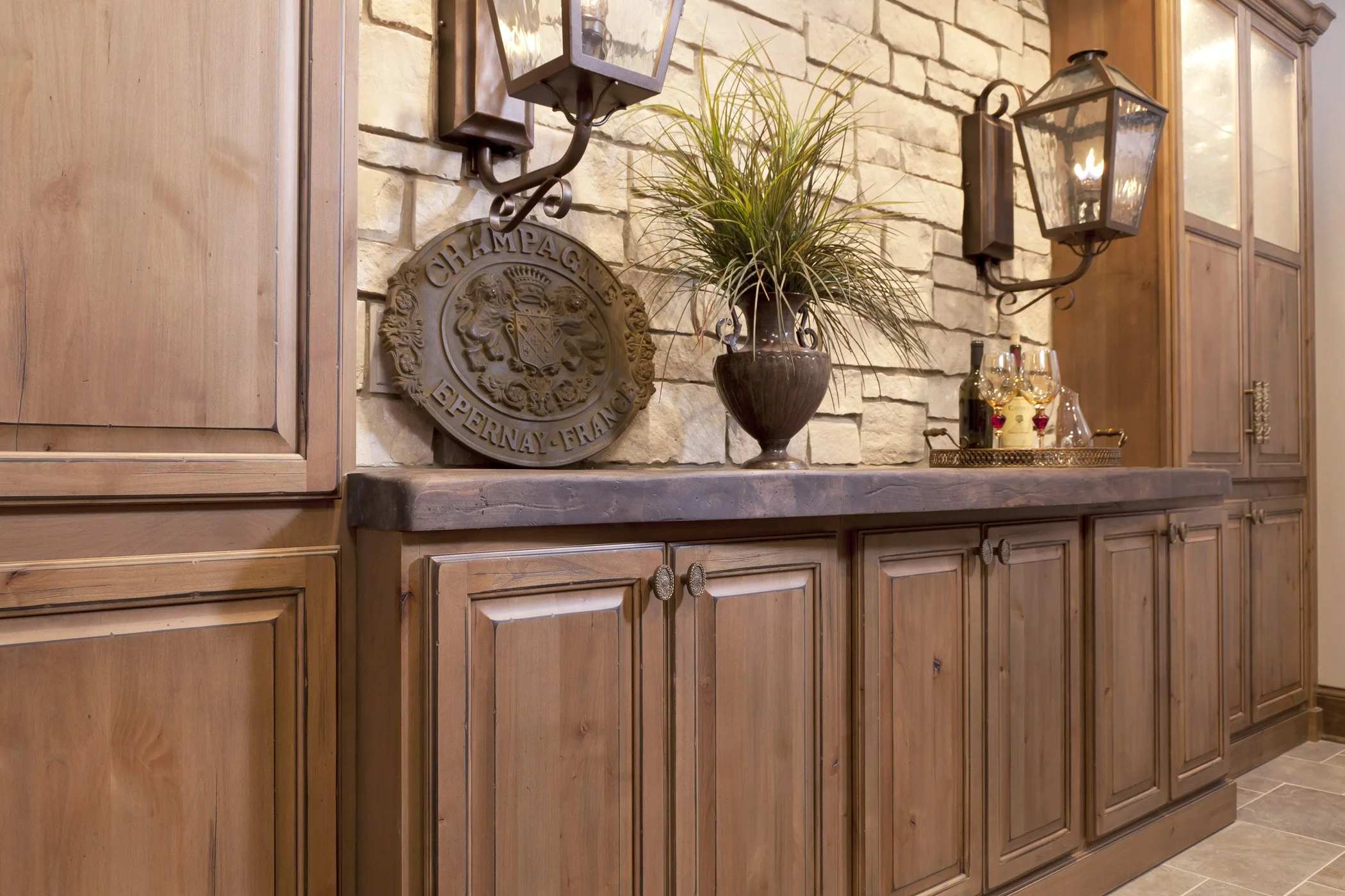 Entryway cabinetry with display storage full-service cabinet company Durango Colorado