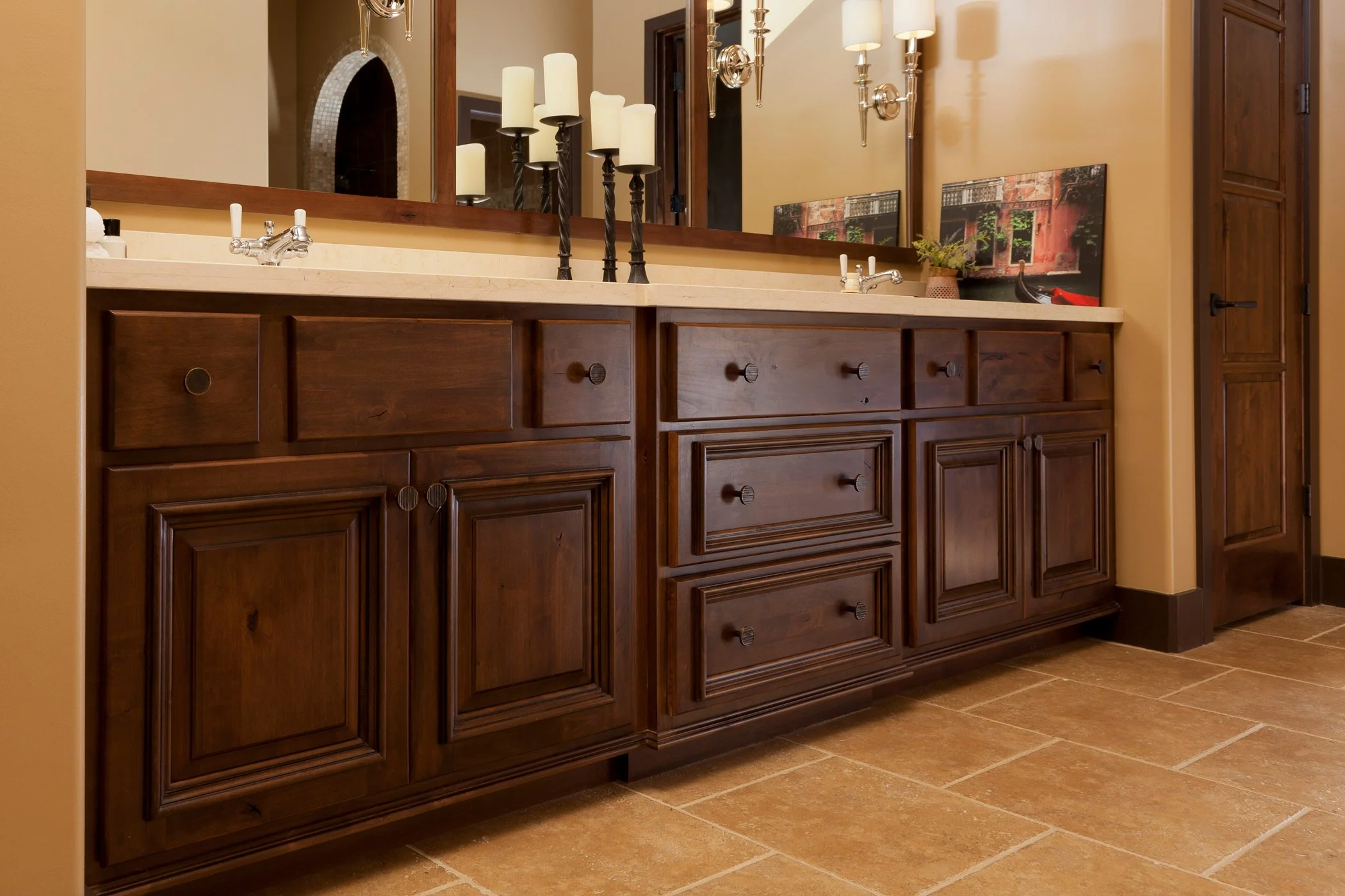Classic styled vanity raised panel doors honest pricing cabinet company Silverton Colorado