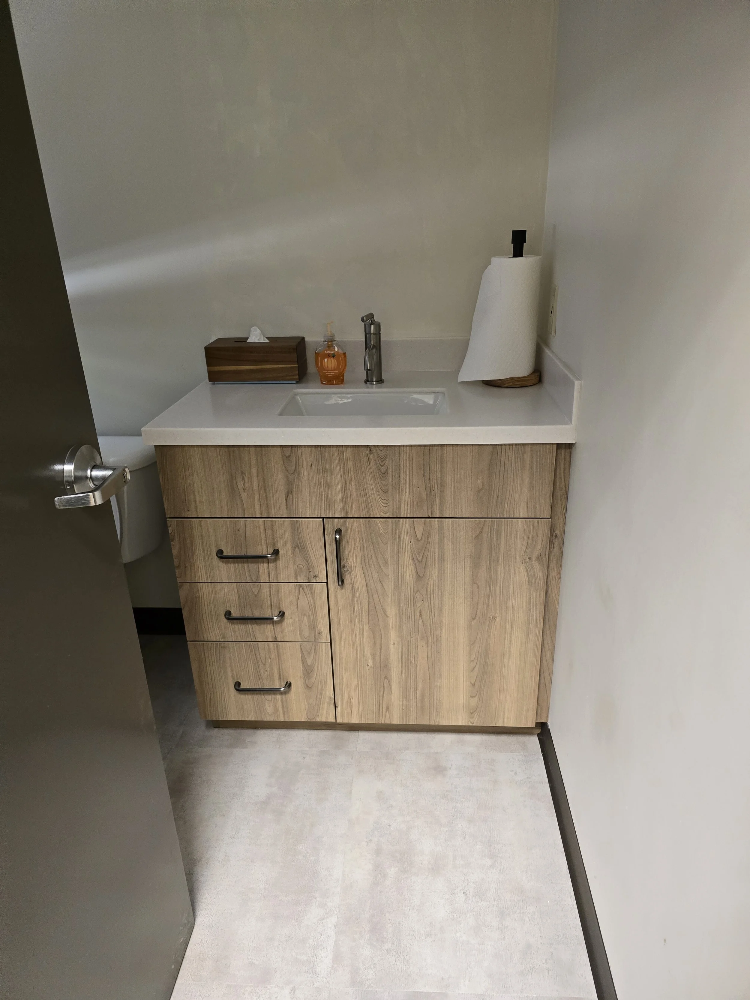 Office Building Bathroom as part of a large commercial building remodeling project.
