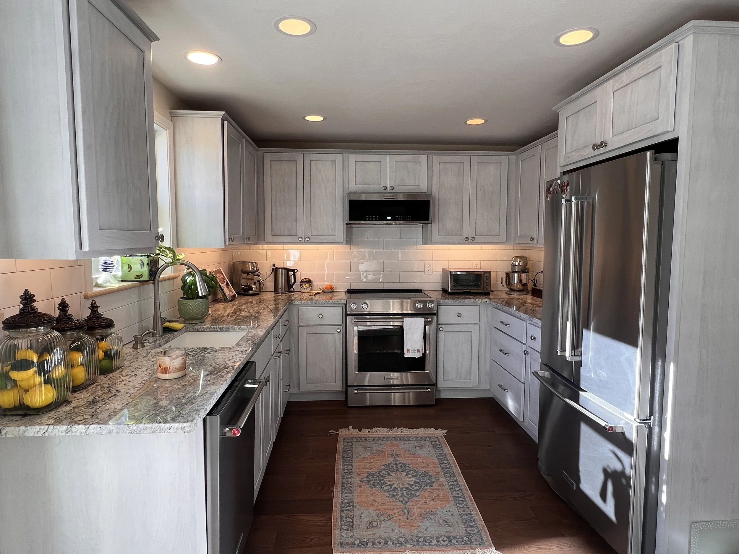 Light gray kitchen cabinets custom installation Animas Kitchen Bath Cortez Colorado