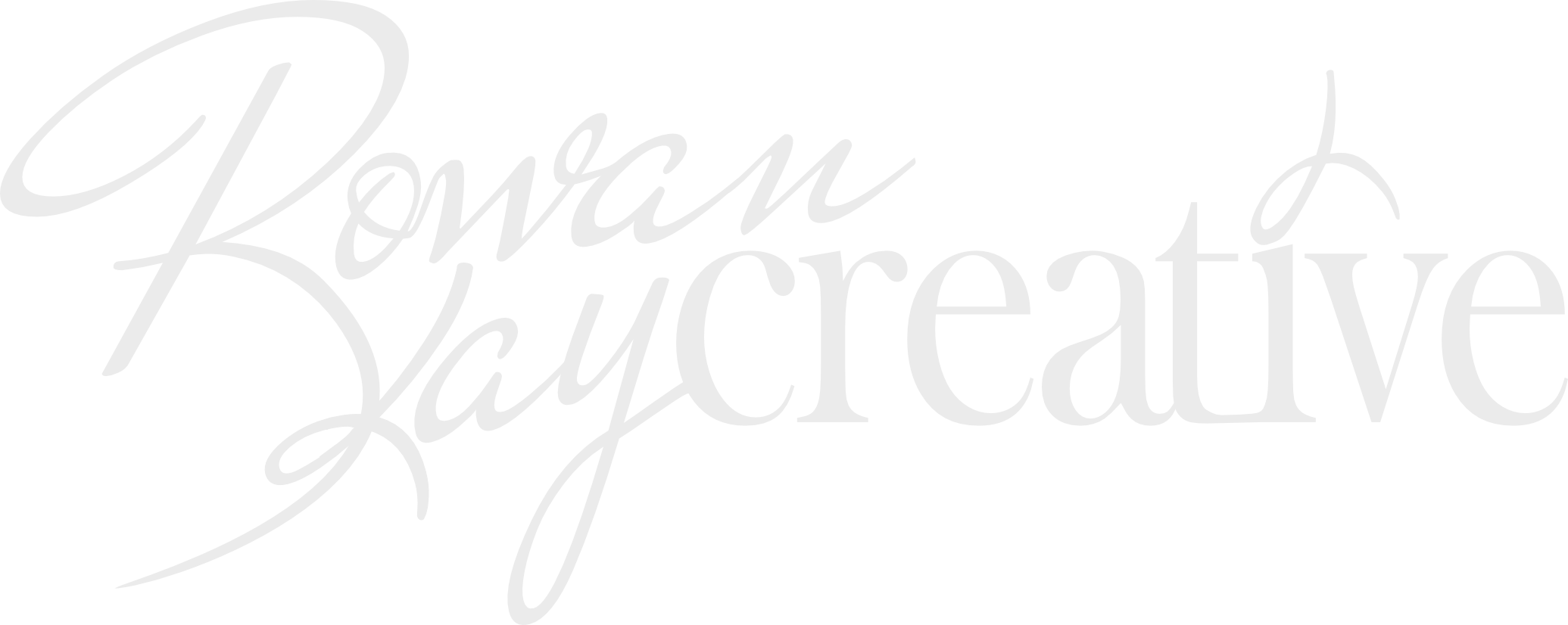 The phrase "Romar & Creative" written in stylized cursive font on a black background.