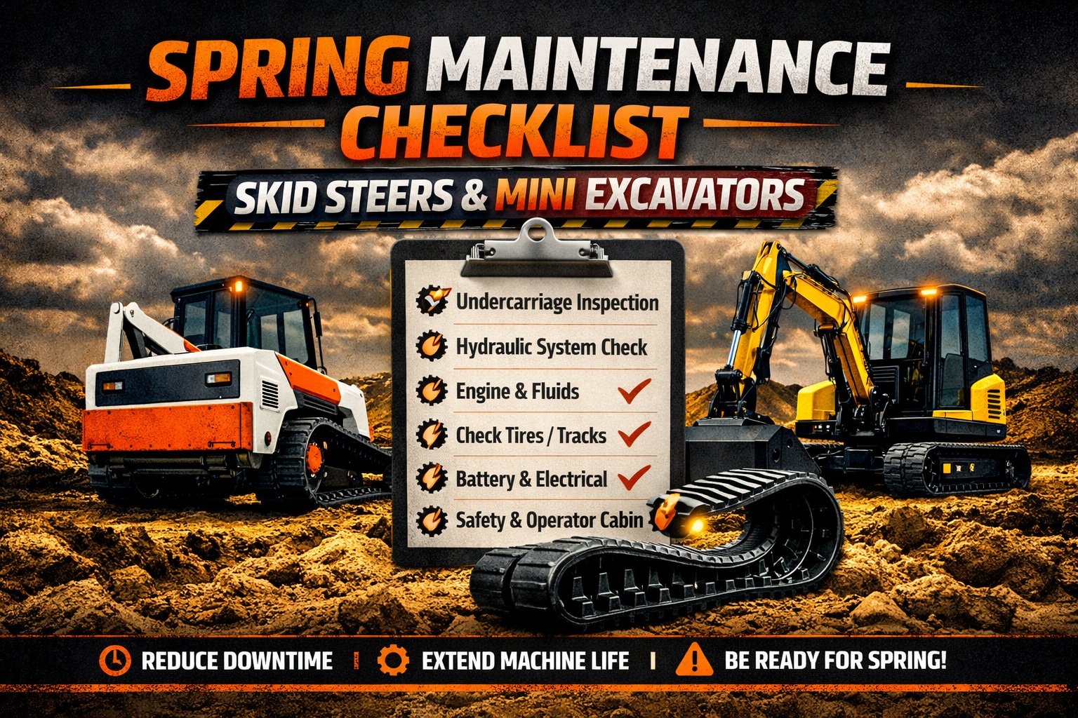 Spring Maintenance Checklist for Skid Steers &amp; Mini Excavators (Ontario Contractor Edition)