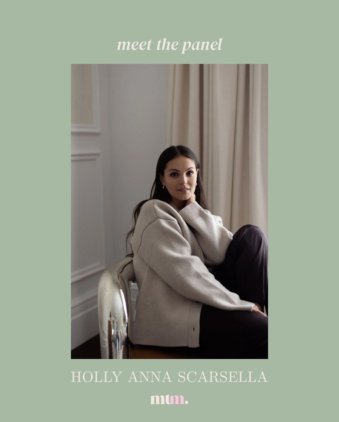 MEET THE PANEL 💘 the next guest we want to introduce you to is the incredible force that is @hollyannascarsella - from founding an incredible resortwear brand 10 years ago to becoming a go to consultant for businesses looking to scale, Holly is now 