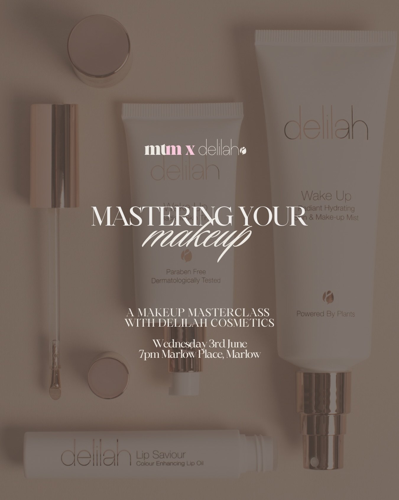 we are SO excited to announce our next event 🫶🏽 we are delighted to be partnering with @delilahcosmetics to bring you a makeup masterclass on Wednesday 3rd June at Marlow Place 💞 link in bio &amp; tickets are limited for this one so act quick (DM 