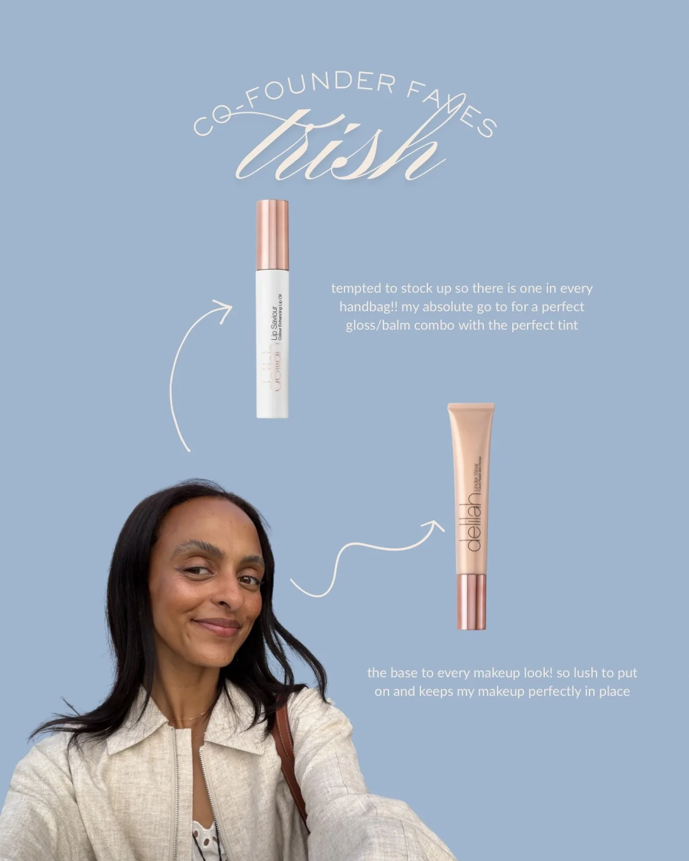 one of the reasons we are so excited about next week&rsquo;s event is because we are FANS! both @patriciaodwyer &amp; @emmpeterstyle absolutely love @delilahcosmetics so this will be a special opportunity to share that love with you! Here are Trish&r