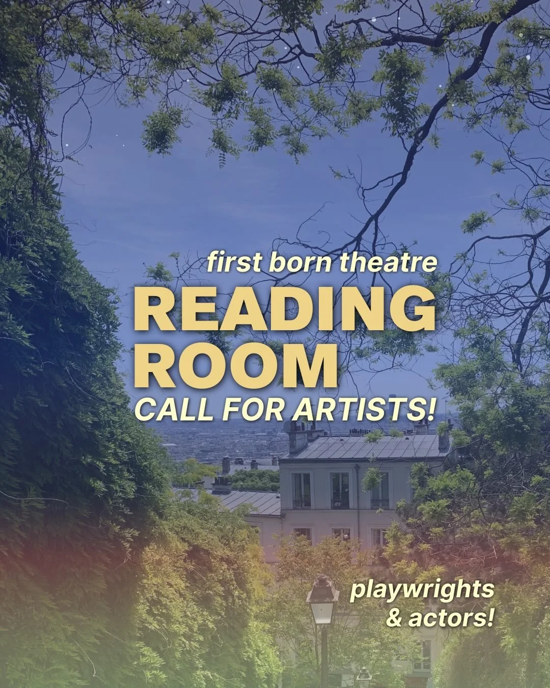 🩷✨CALL FOR ARTISTS! 🌷📝🎪&nbsp;

First Born Theatre&rsquo;s Reading Room is open for submissions! We&rsquo;re looking for exciting Toronto playwrights &amp; actors who want to be a part of our community and share their work in a fun and low-stakes 
