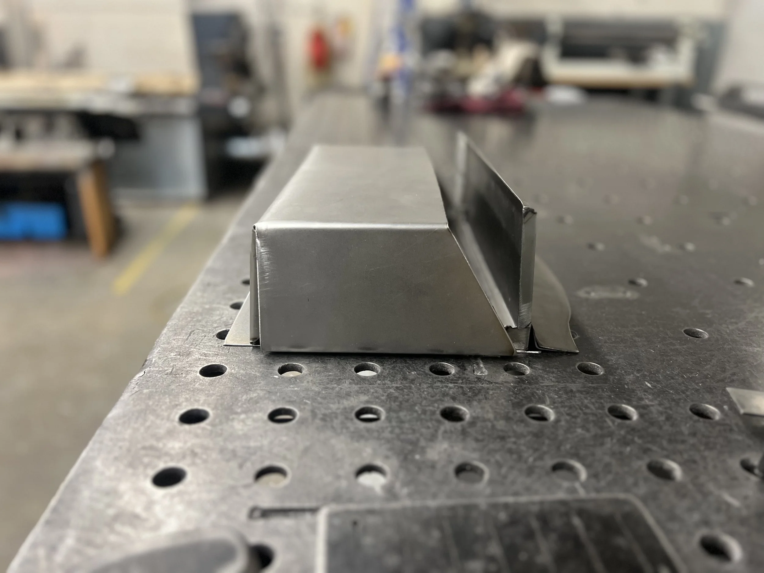 hand-fabricated metal mailbox, custom made by Leif Armstrong (side)