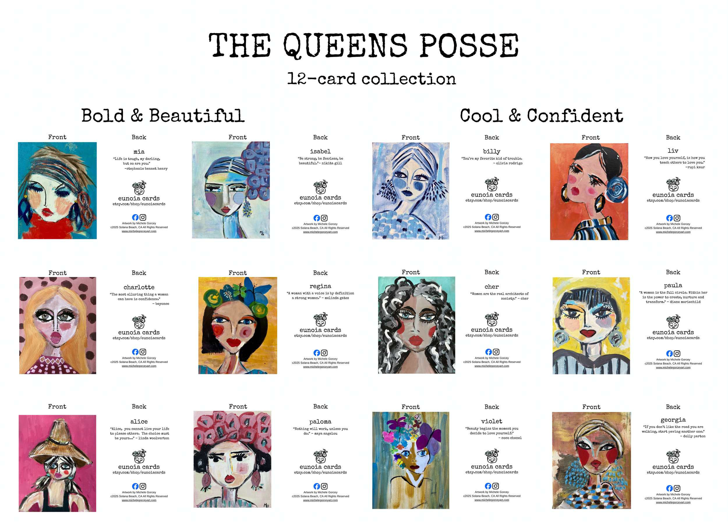The Queens Posse 12 Art Card Collection