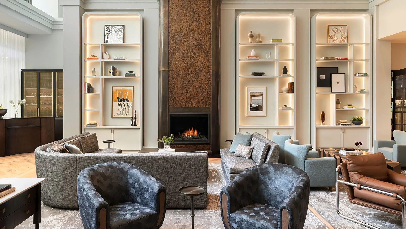 Luxury hospitality curated art program and accessories hotel lobby