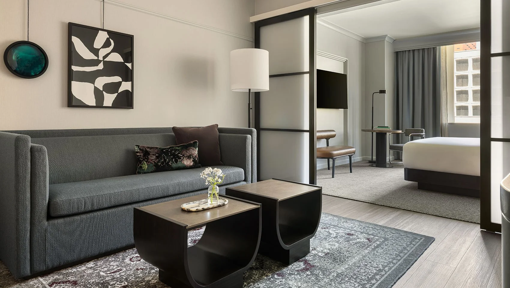 Art curation luxury hotel guestroom