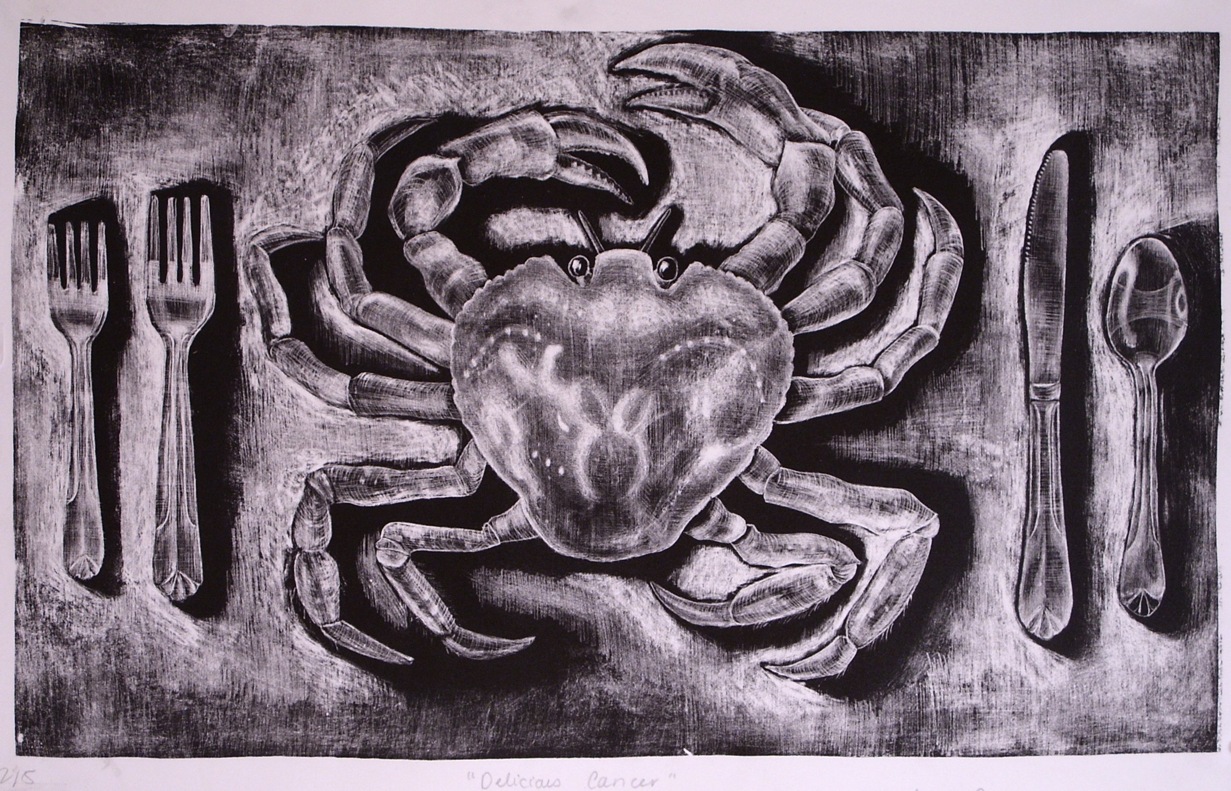 Delicious Cancer - Mezzotint Lithography