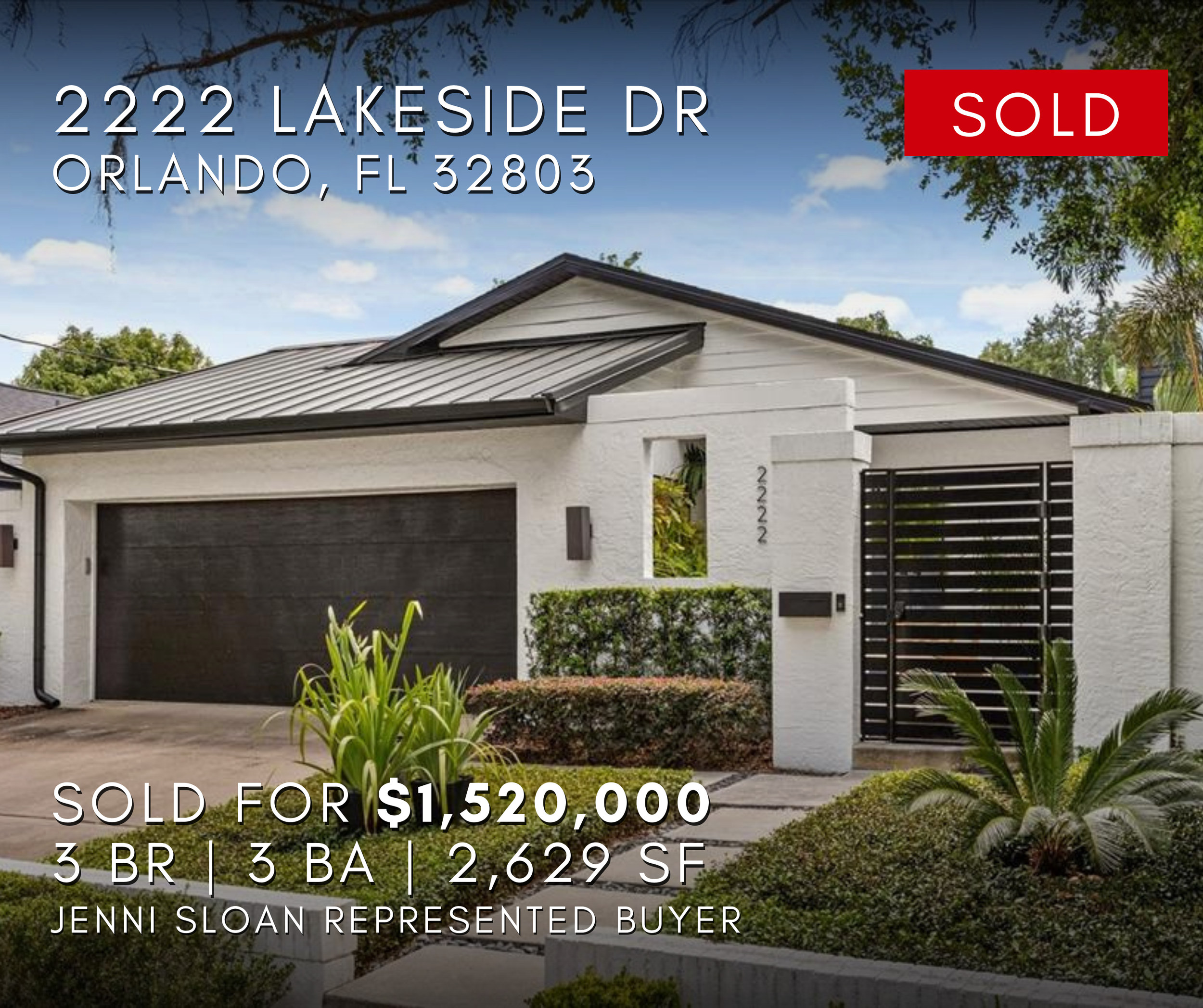 2222 Lakeside Drive Orlando Florida 32803, Jenni Sloan Represented Buyer, Sold Home Kelly Price & Company