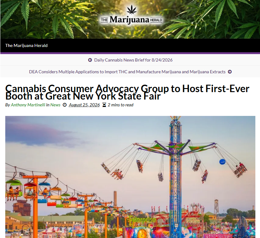 Cannabis Consumer Advocacy Group to Host First-Ever Booth at Great New York State Fair