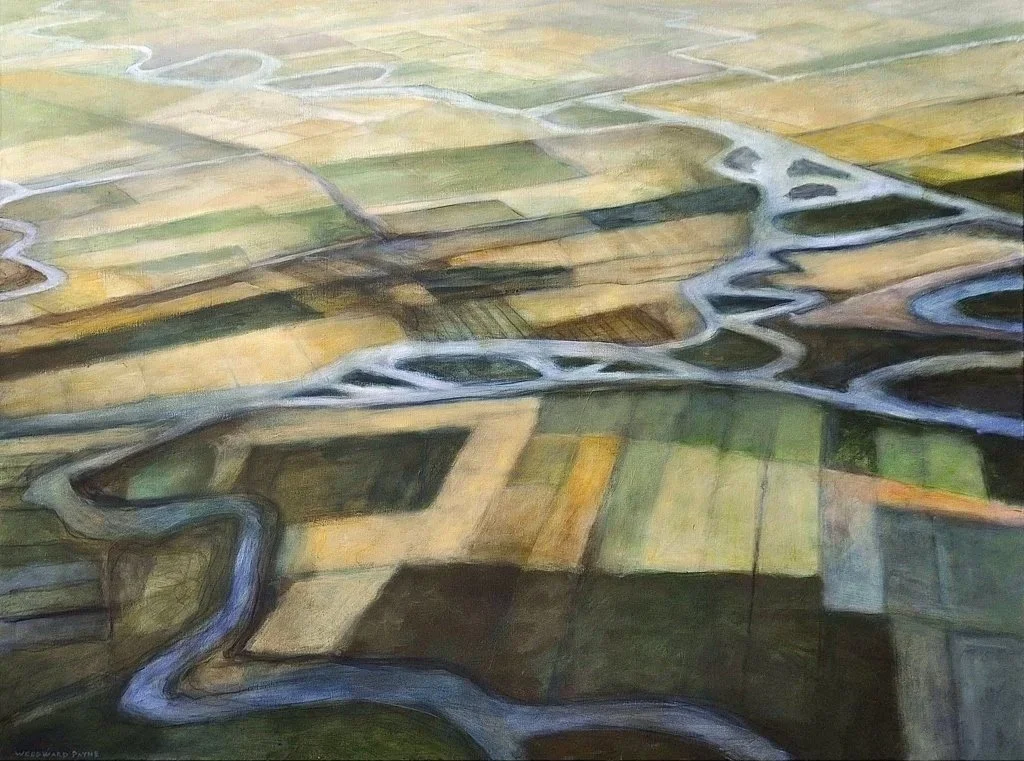 Delta Aerial, acrylic on canvas 36x48