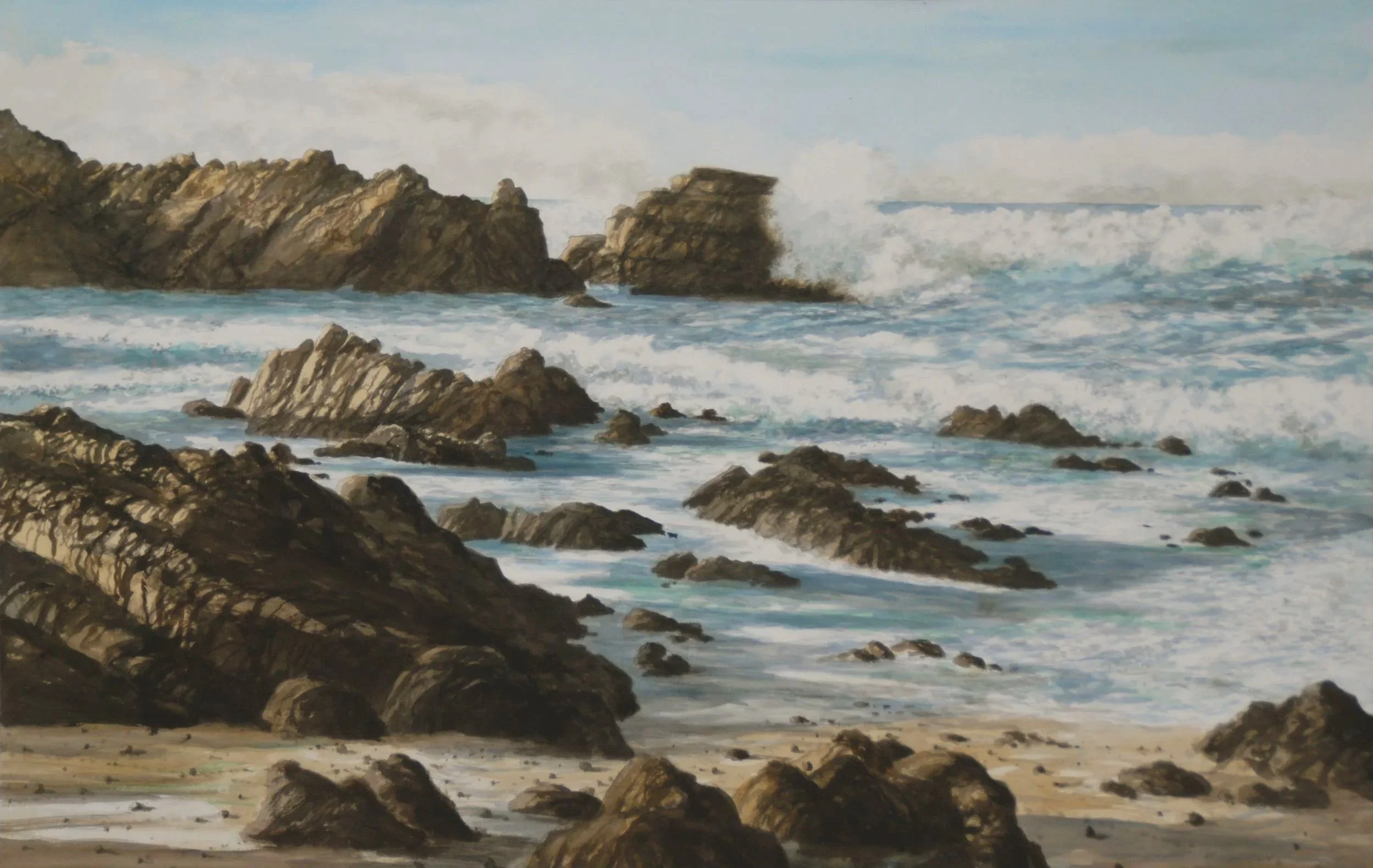 Pacific Rocks, watercolor 38x58