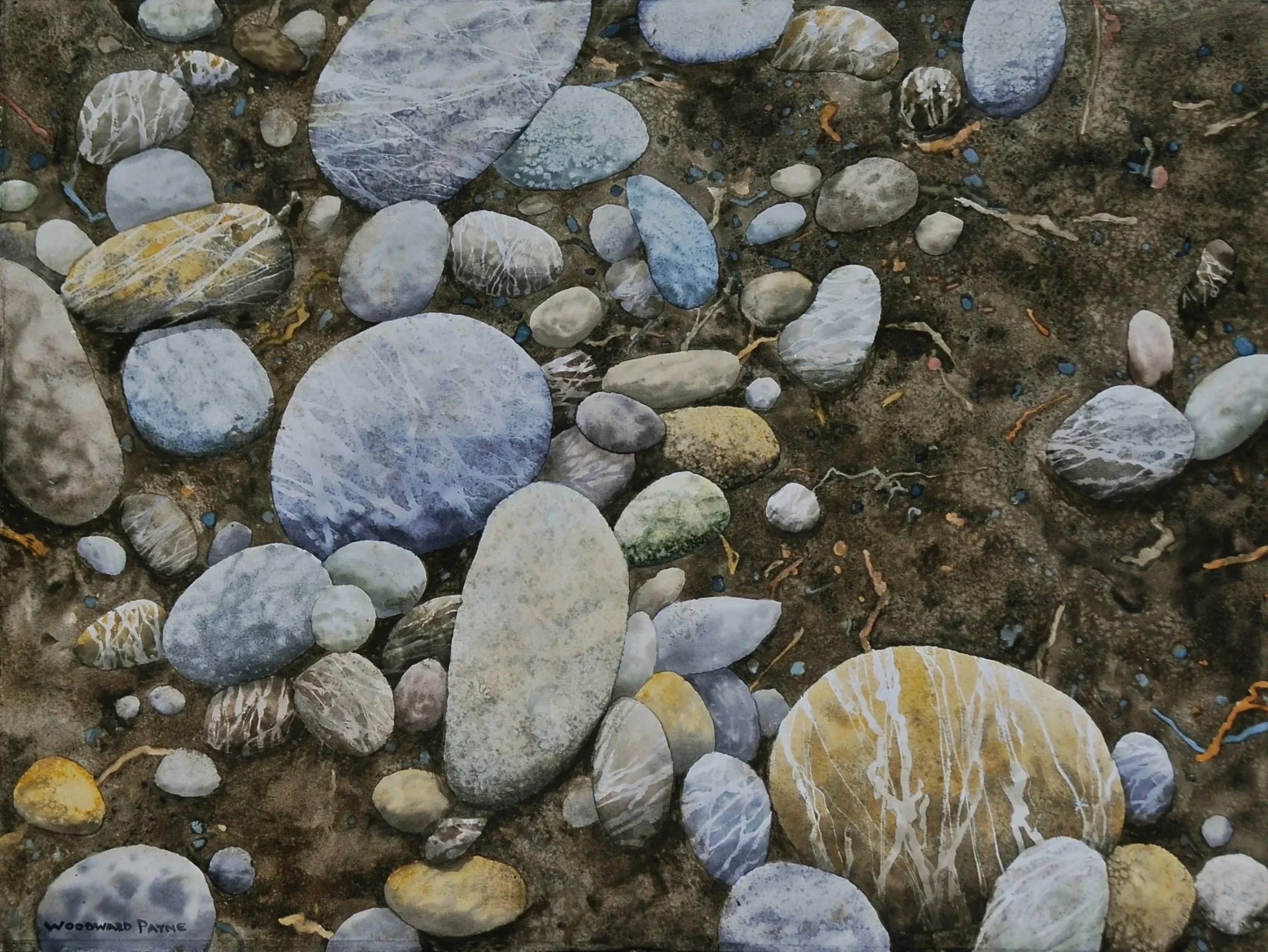 Bolinas Beach Rocks, watercolor 22x30