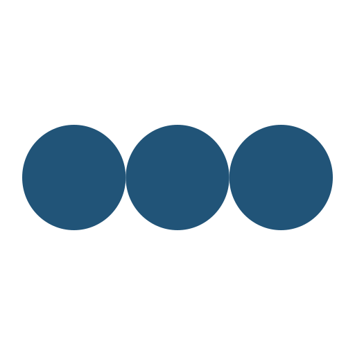 Three blue circles in a row