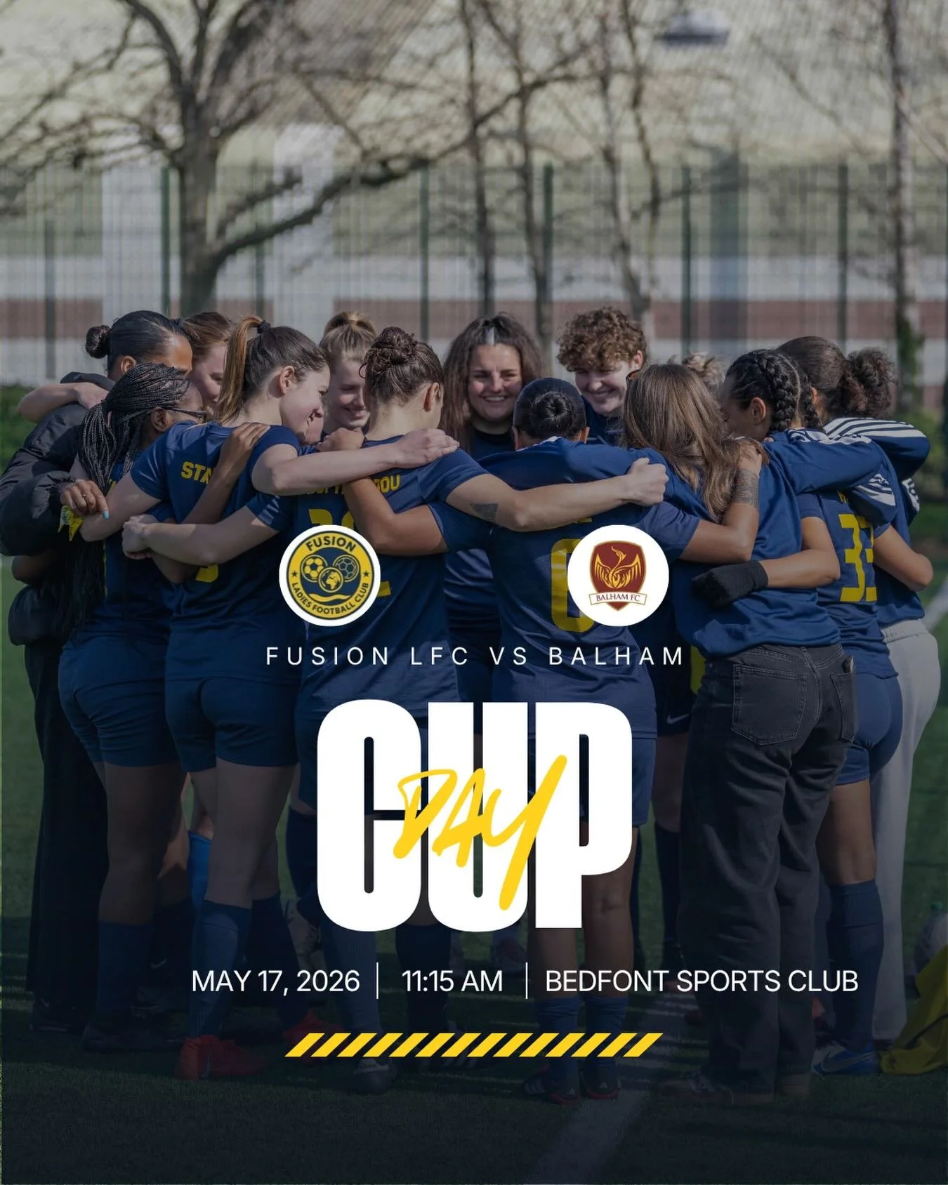 CUP FINAL DAY 🏆✨

🆚 Balham
🗓️ 17/05/26 11:15am KO
📍 Bedfont Sports Club

All in.