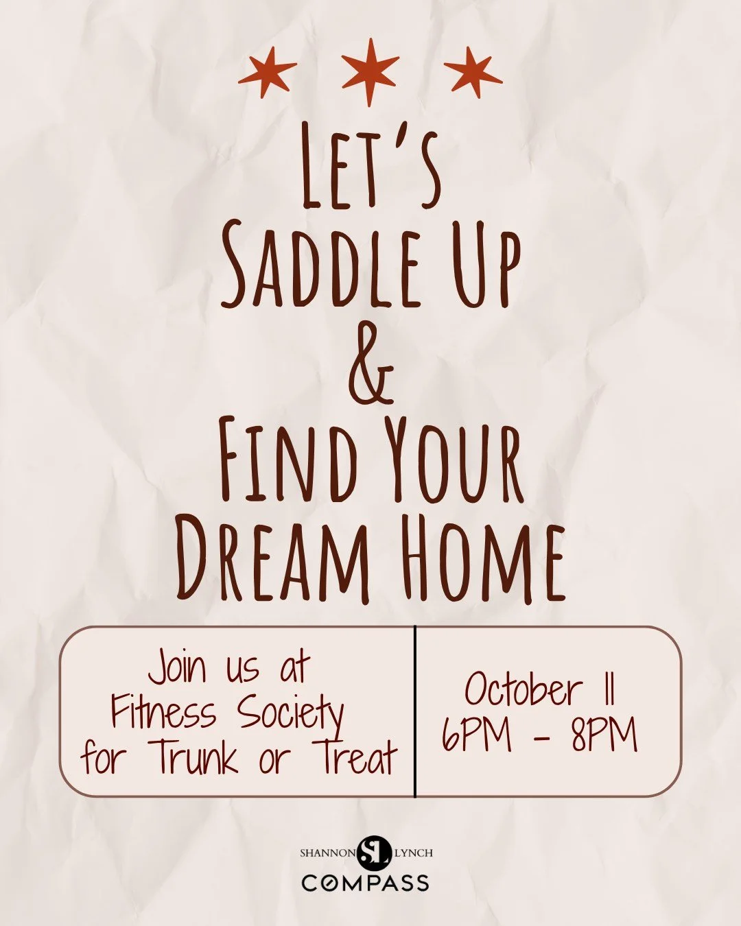 Saddle up and join us at @_fitnesssociety_  for Trunk or Treat! 🎃

October 11 | 6&ndash;8 PM
4865 N Wickham Rd #105

We&rsquo;ll be there spreading Halloween fun- food trucks, face painting, vendors, trunk or treating

#TrunkOrTreat #LetsSaddleUp #D