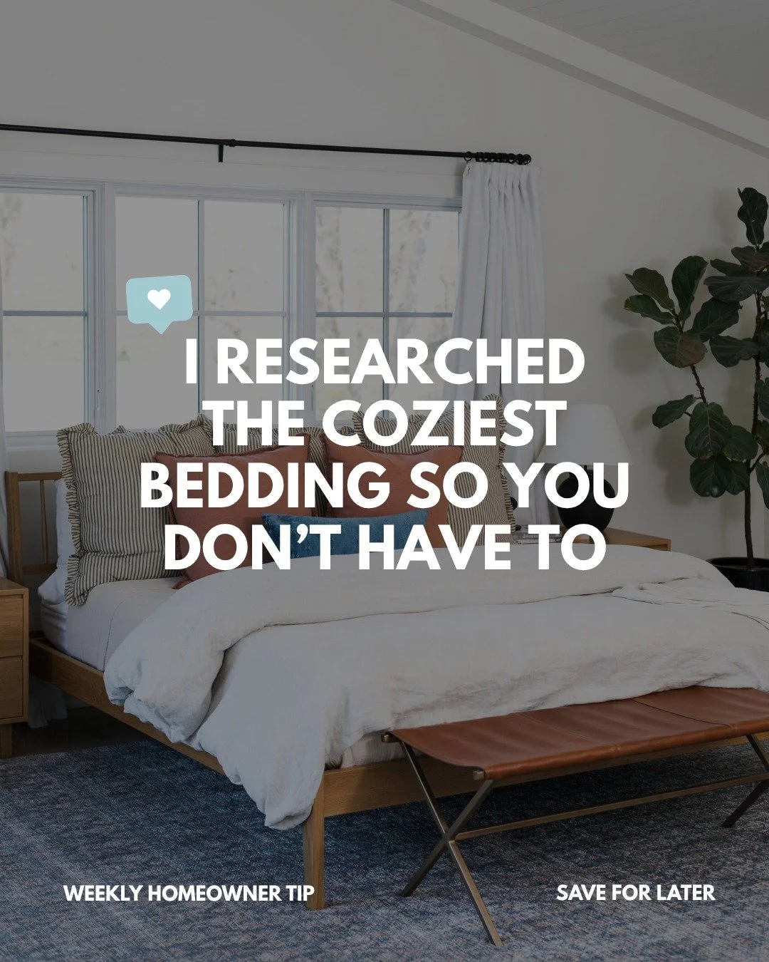 I rounded up my favorite bedding go-to's when it comes to staging your home (or if you just want a beautiful, cozy room this fall/winter).

The best part? There's options for every budget.

Some sellers opt for the lowest priced bedding because they 