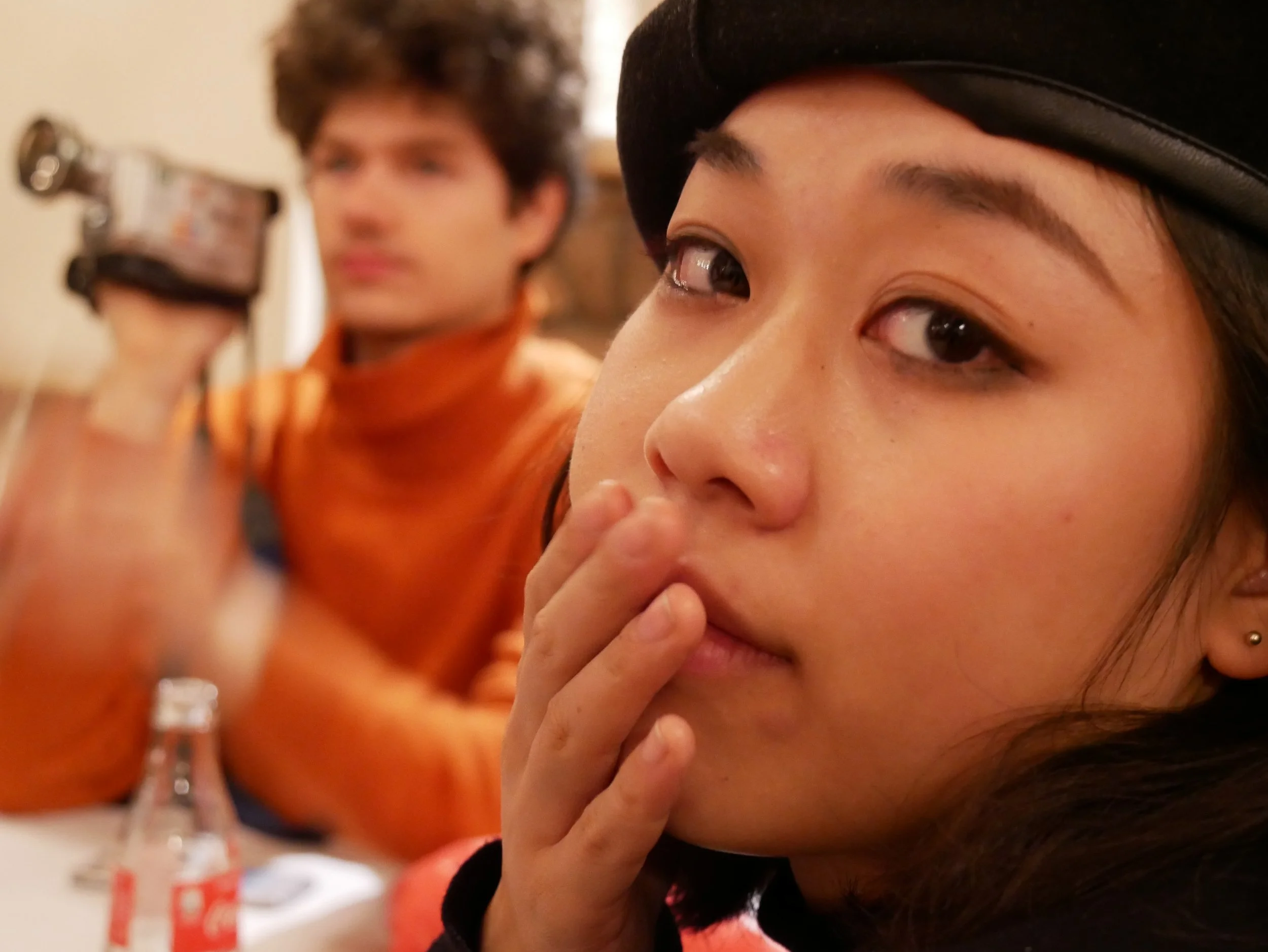 Lova and Thanasis at a table - 2019 - Digital photograph