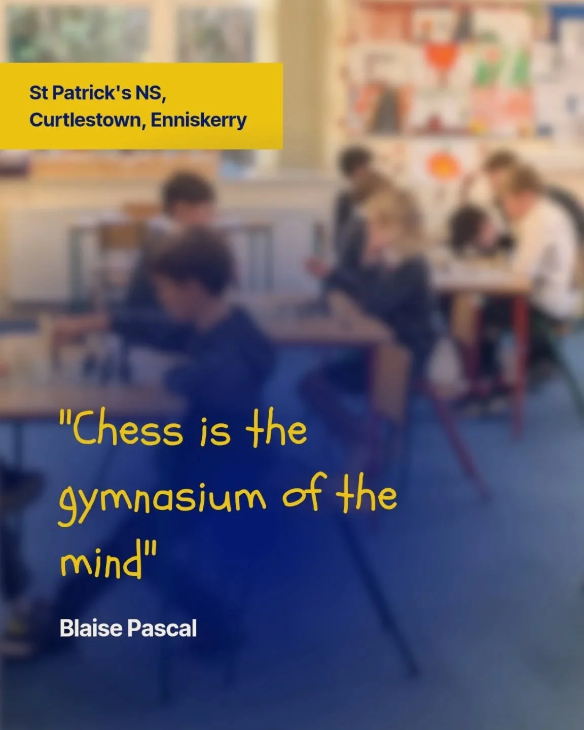 So delighted to have our Chess Club back on a Thursday after school. It's brilliant to see how many children in the middle and senior class have continued playing since learning in 1st class. ♟️