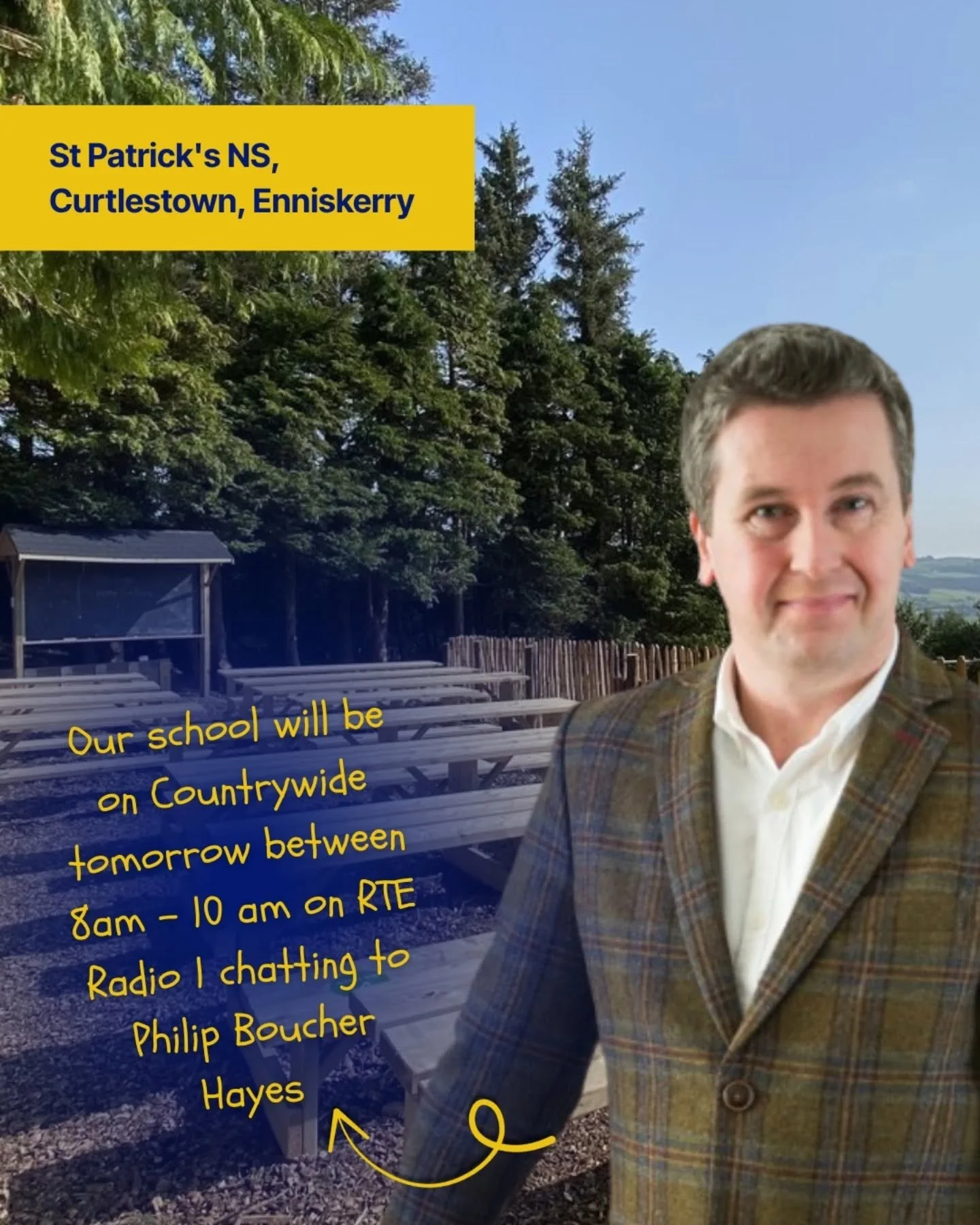 Tune into @rteradio1 tomorrow morning to hear us chatting to @boucherhayes about our amazing school just outside Enniskerry where children spend time learning in the amazing environment around us. Countrywide is on between 8 am and 10 am!